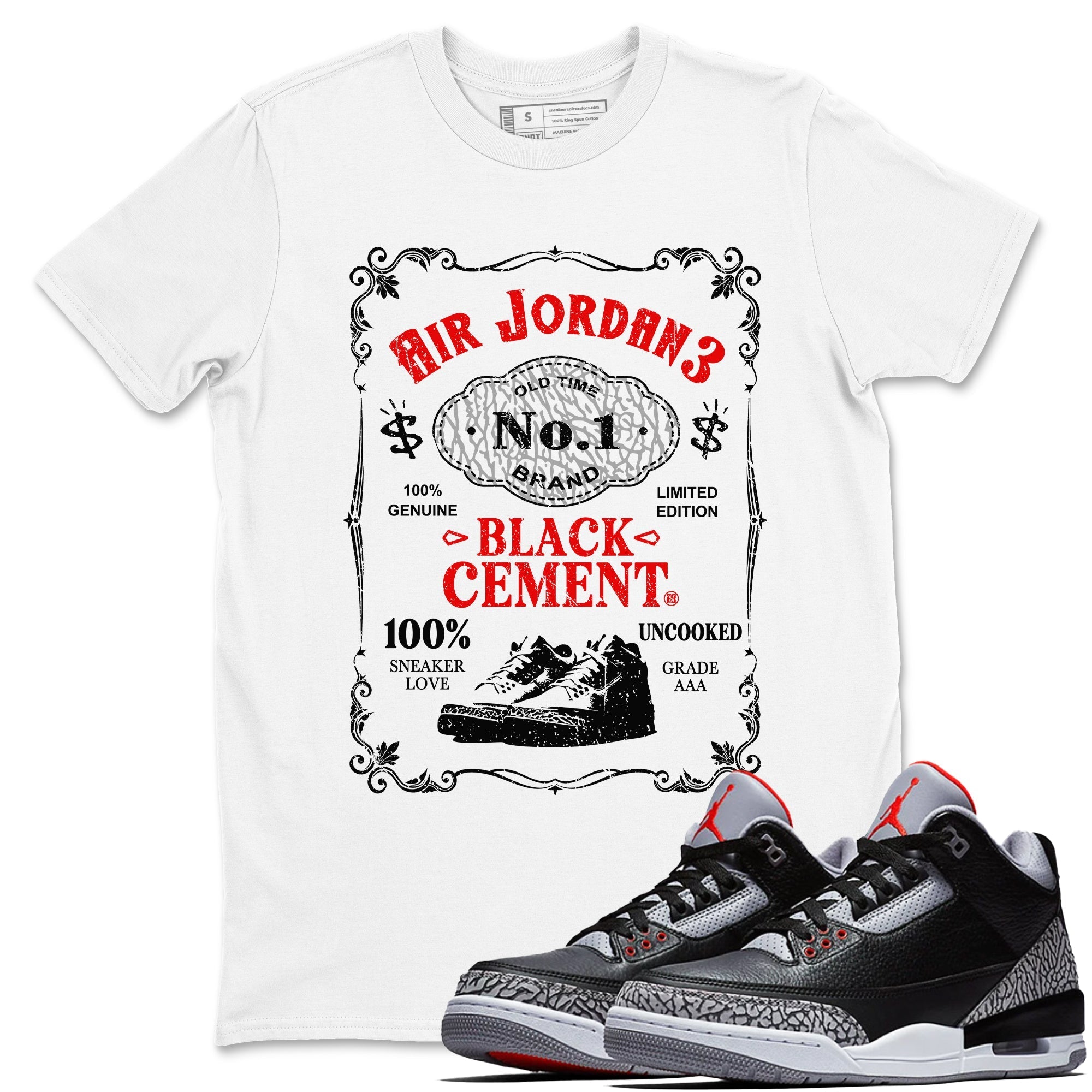 snkmatch Label snkmatch Tees - Air Jordan 3 Black Cement