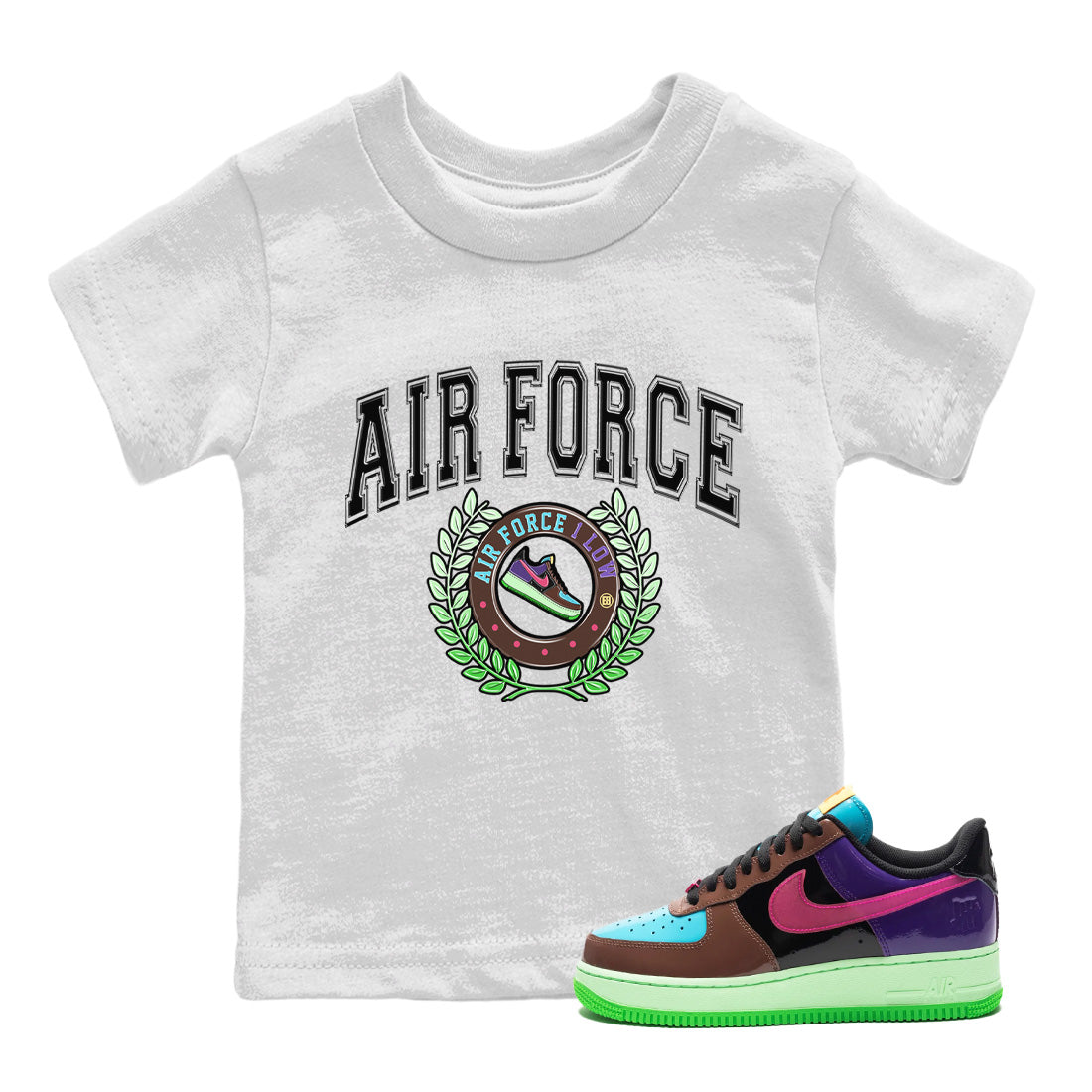 snkmatch Letter Kids Tops - Air Force 1 Undefeated Fauna Brown