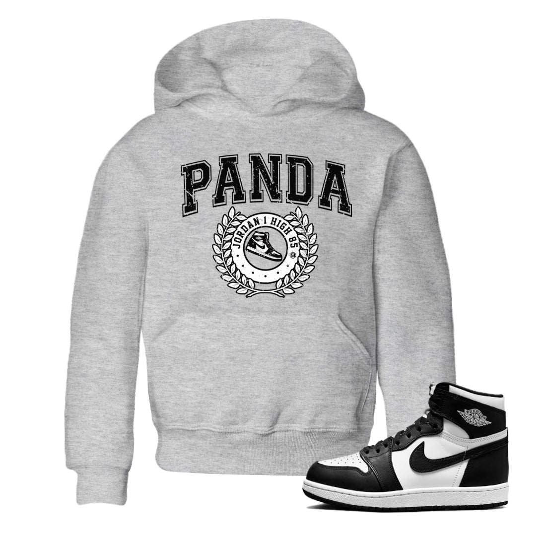 snkmatch Letter Kids Tops - Air Jordan 1 Black White