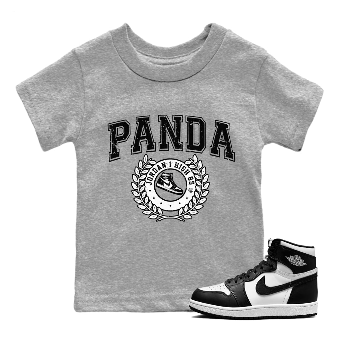 snkmatch Letter Kids Tops - Air Jordan 1 Black White