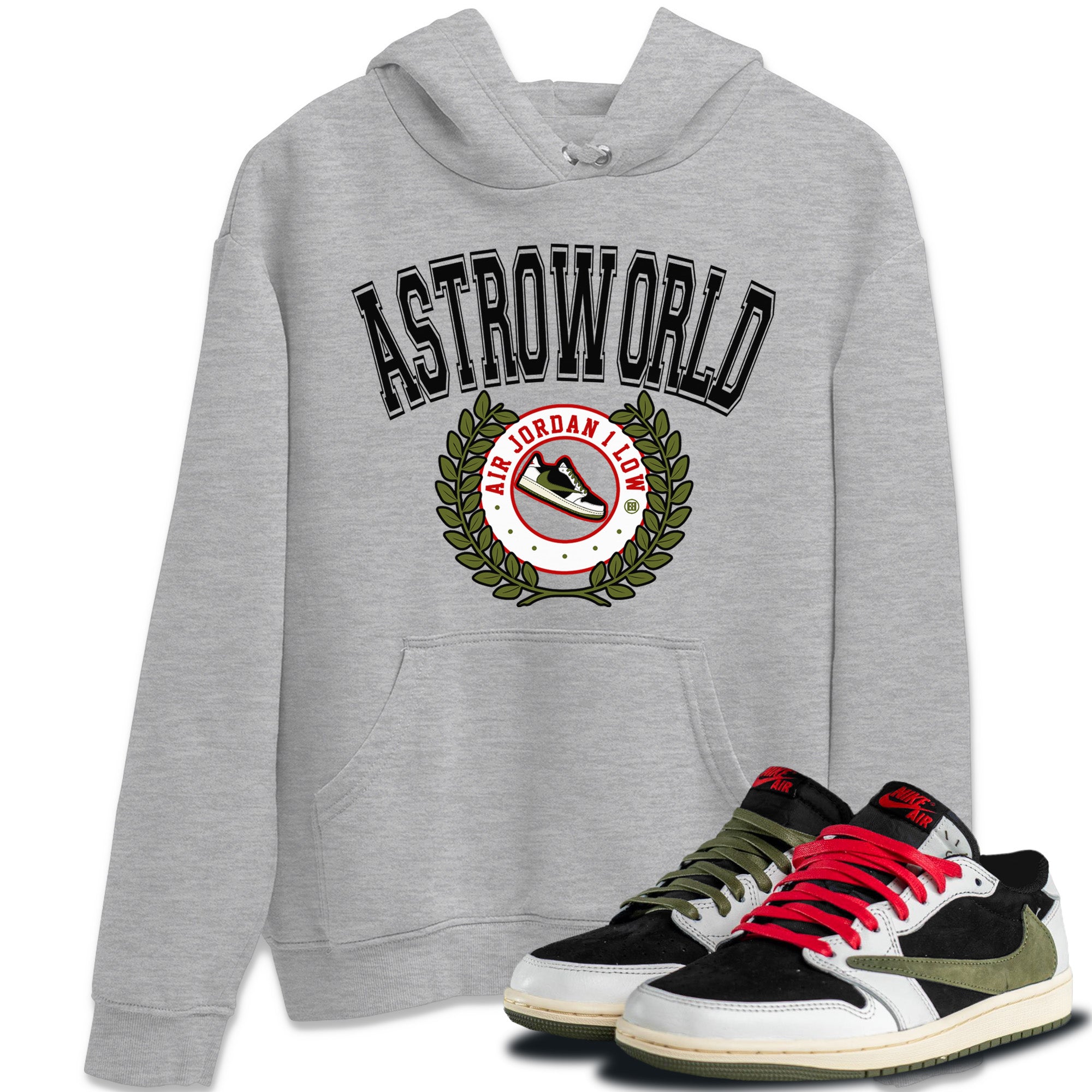 snkmatch Letter Unisex Tops - Air Jordan 1 Travis Scott Olive