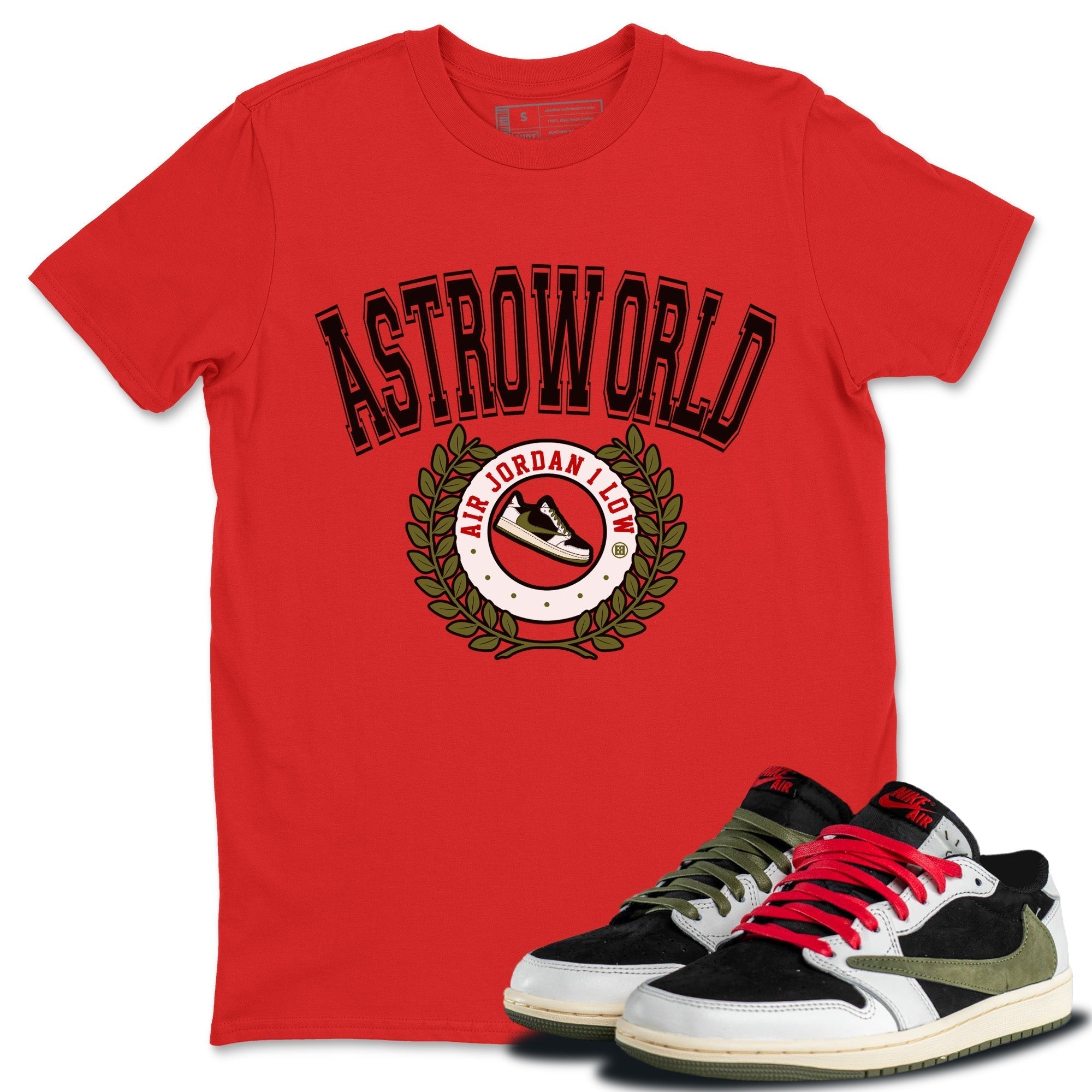 snkmatch Letter Unisex Tops - Air Jordan 1 Travis Scott Olive