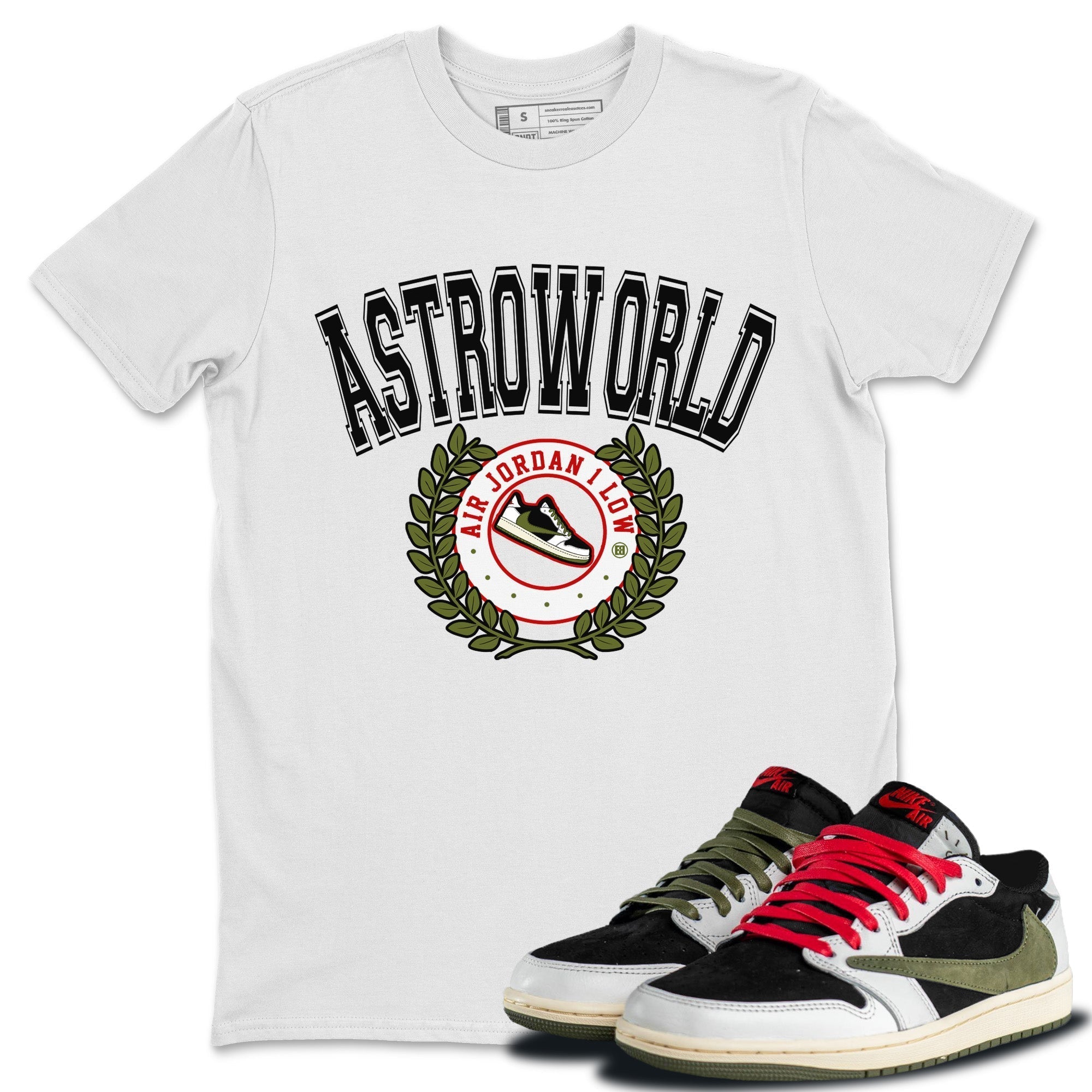 snkmatch Letter Unisex Tops - Air Jordan 1 Travis Scott Olive