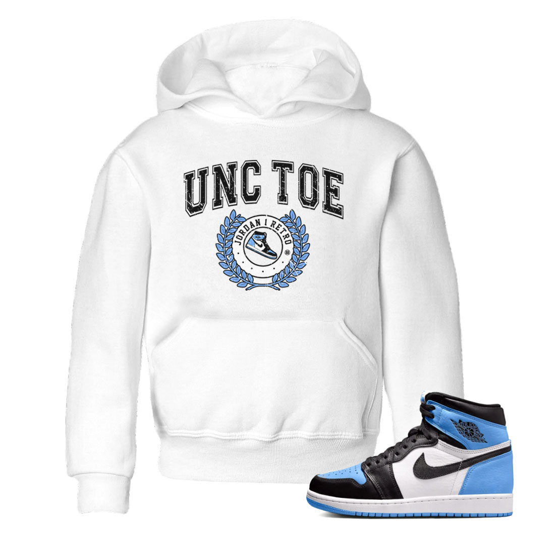 snkmatch Letter snkmatch Tee Kids - Air Jordan 1 UNC Toe