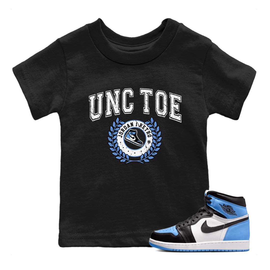 snkmatch Letter snkmatch Tee Kids - Air Jordan 1 UNC Toe