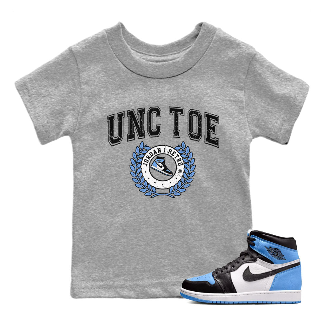 snkmatch Letter snkmatch Tee Kids - Air Jordan 1 UNC Toe