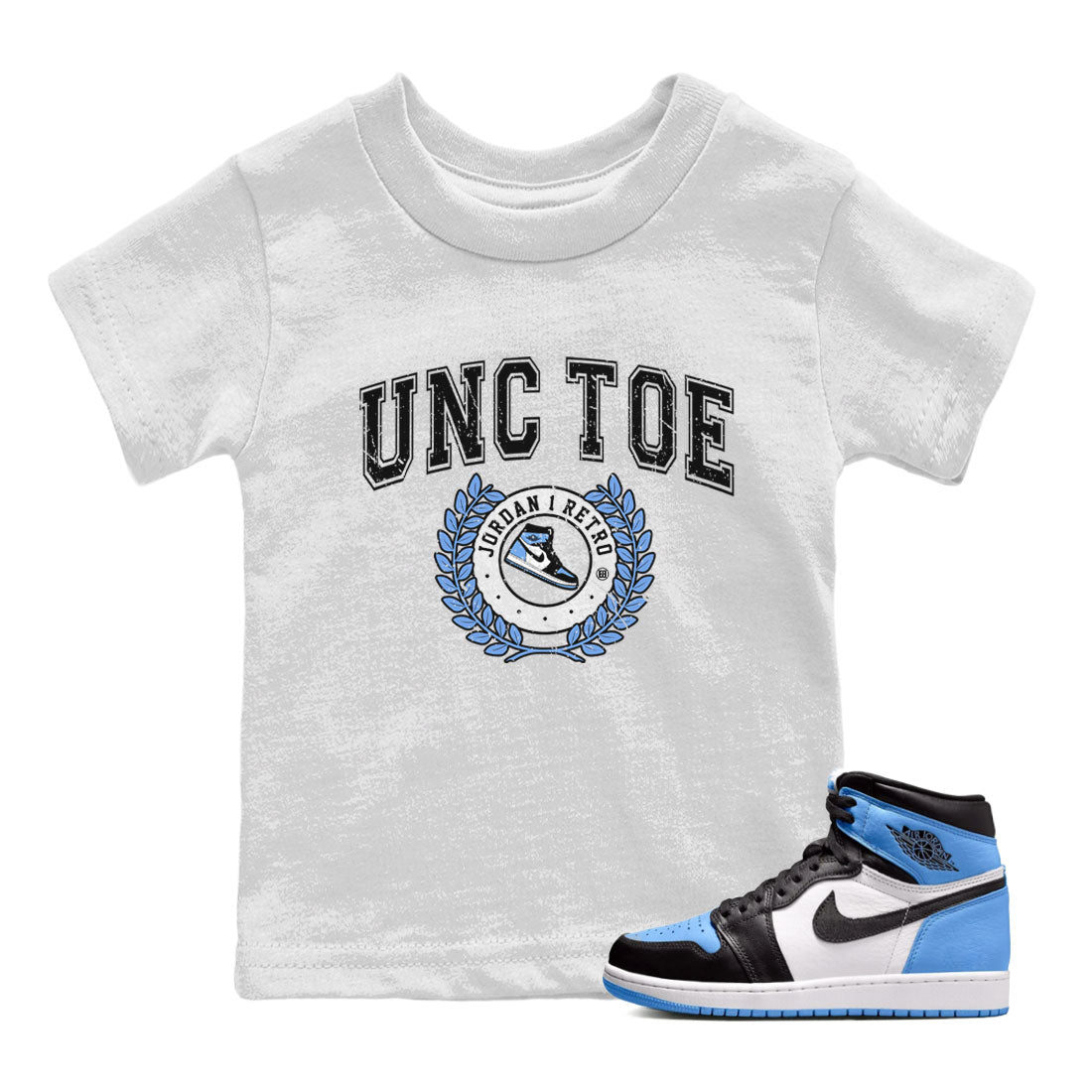snkmatch Letter snkmatch Tee Kids - Air Jordan 1 UNC Toe