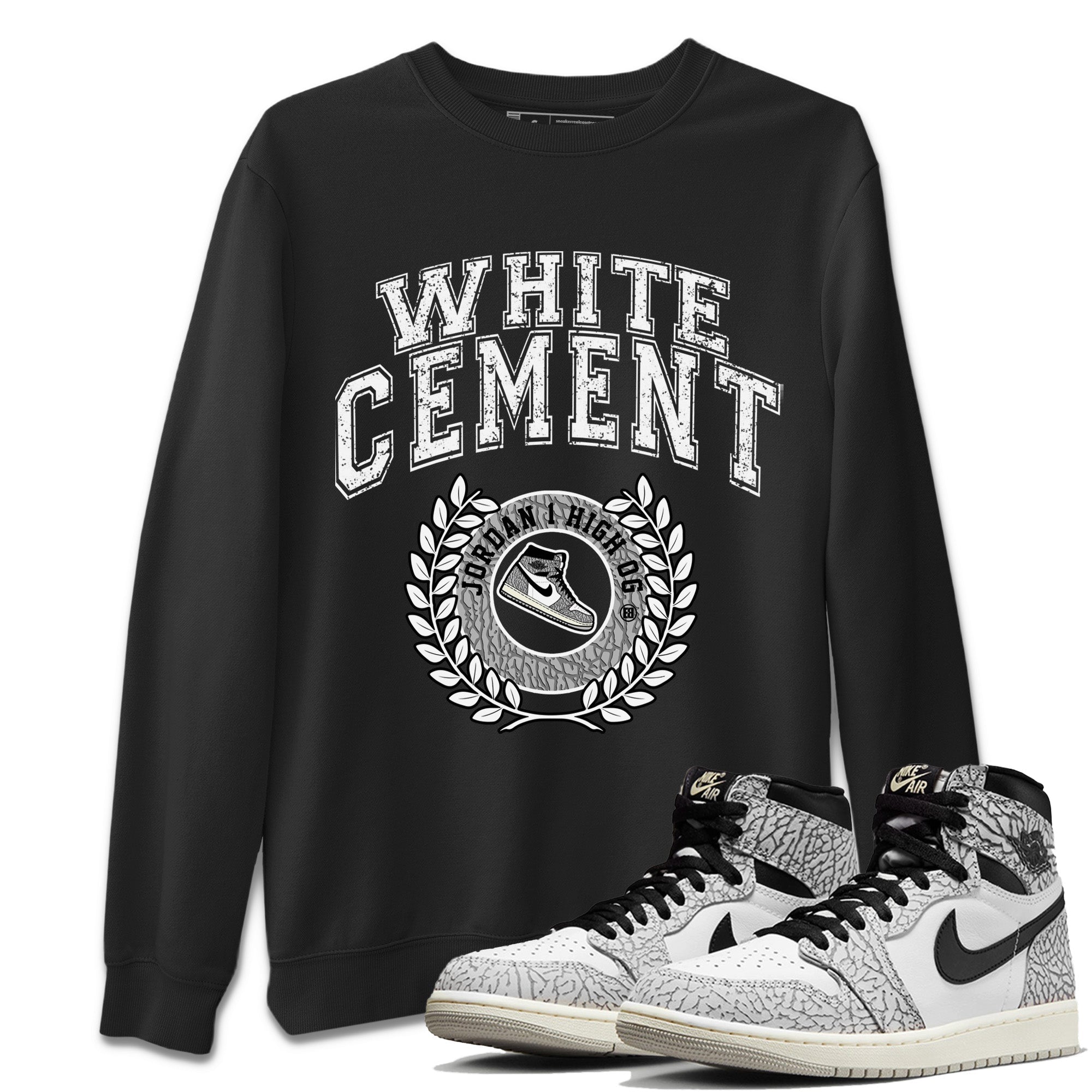 snkmatch Letter Unisex Tops - Air Jordan 1 White Cement