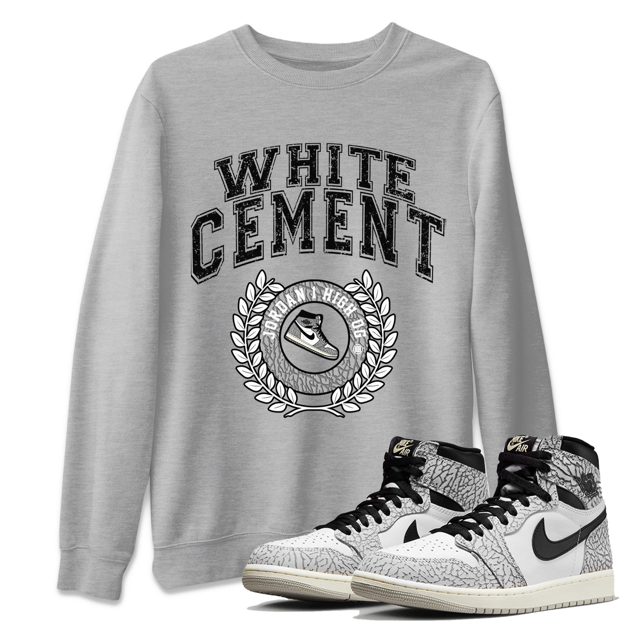 snkmatch Letter Unisex Tops - Air Jordan 1 White Cement