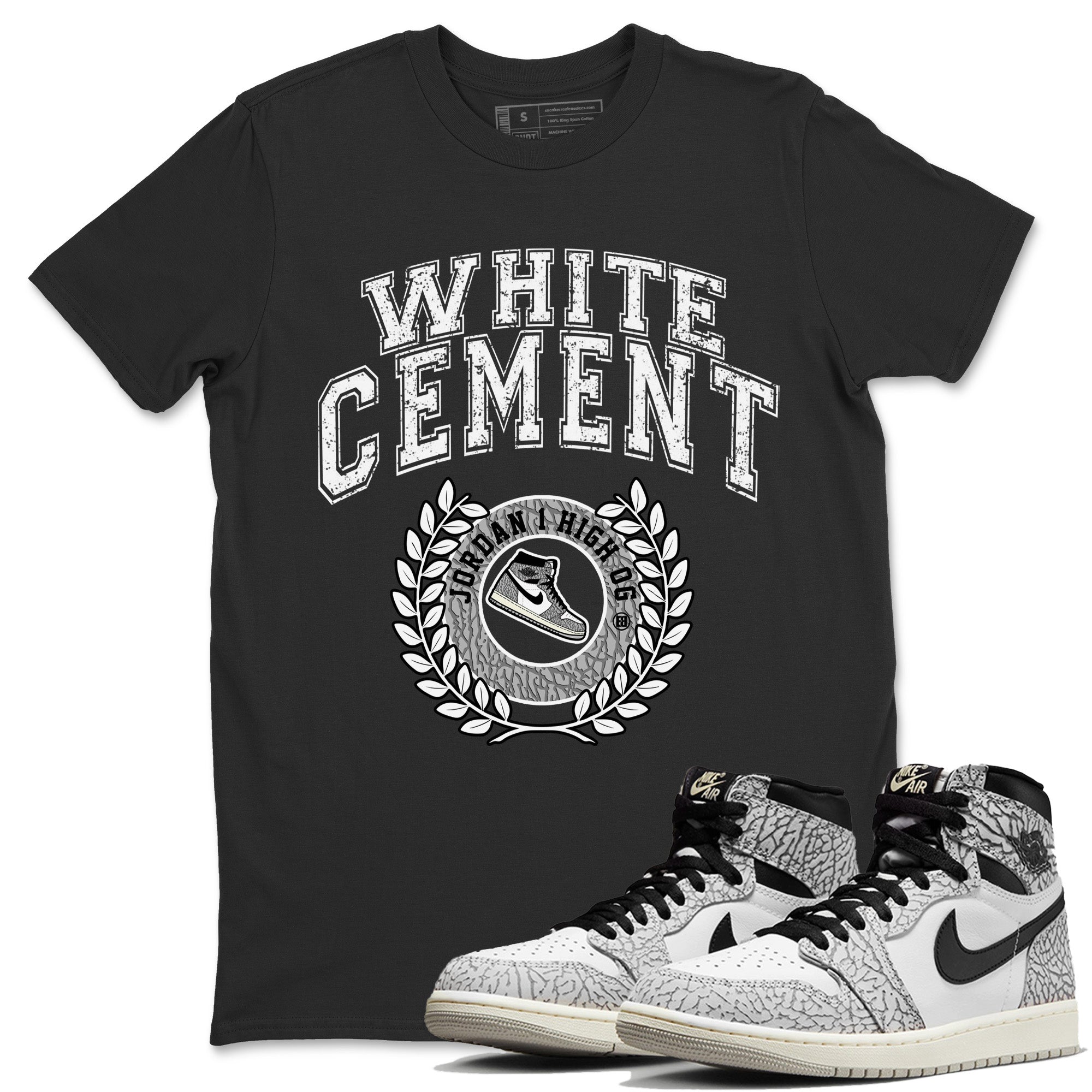snkmatch Letter Unisex Tops - Air Jordan 1 White Cement