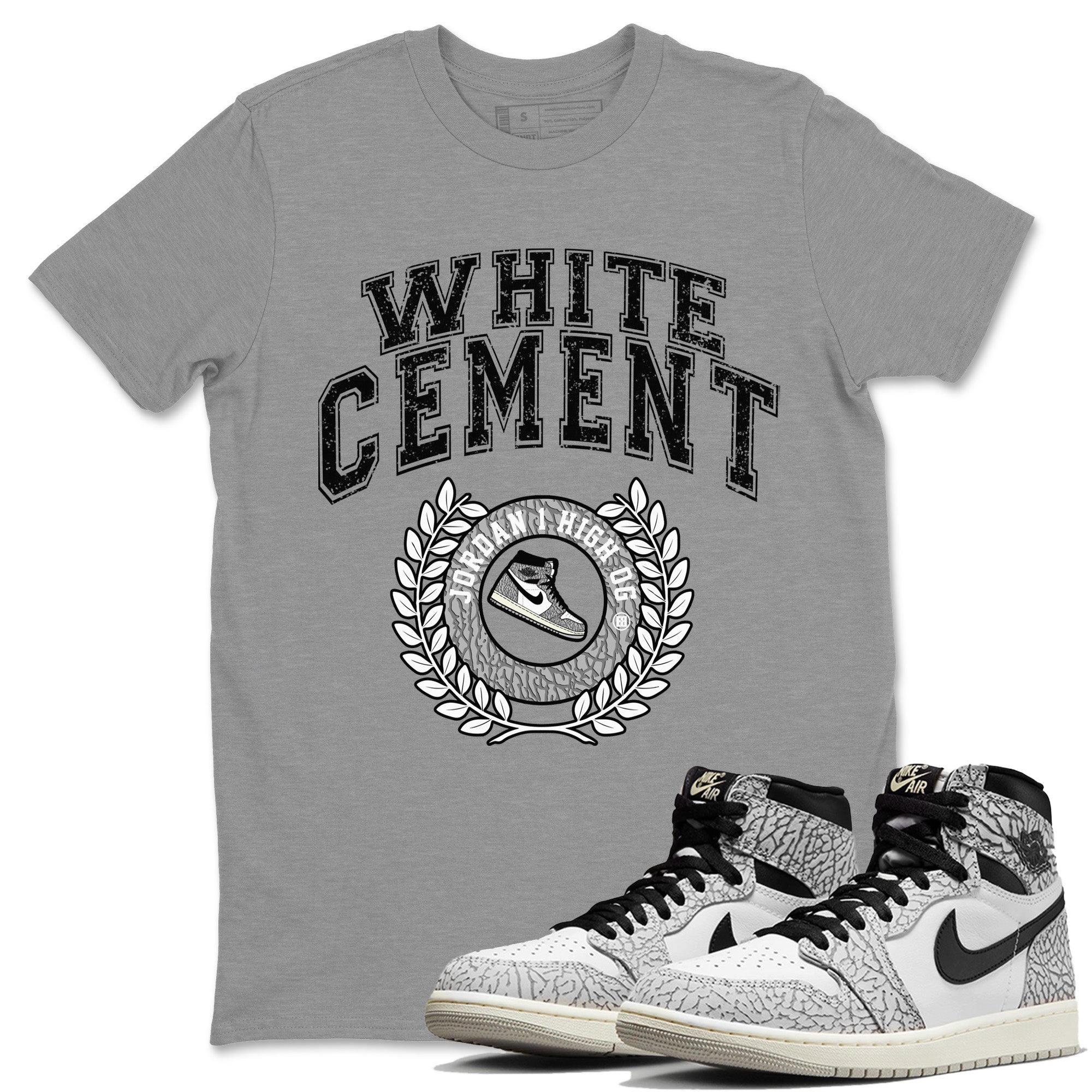 snkmatch Letter Unisex Tops - Air Jordan 1 White Cement