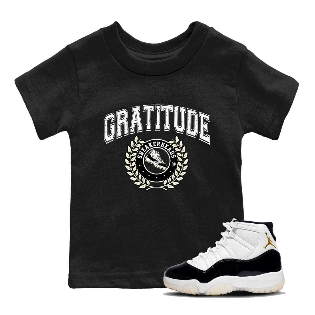 snkmatch Letter snkmatch Tee Kids - Air Jordan 11 Gratitude