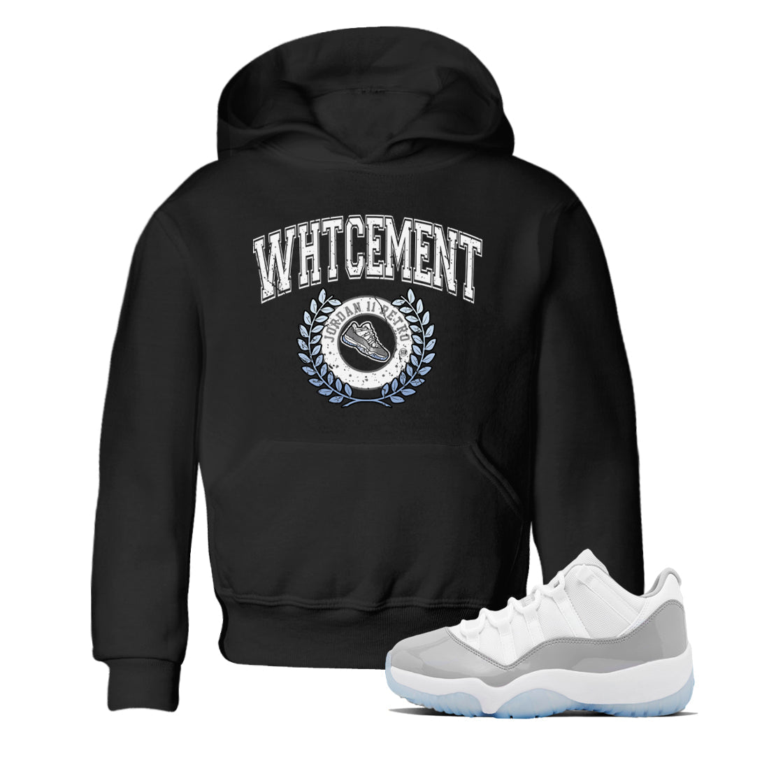 snkmatch Letter Kids Tops - Air Jordan 11 White Cement
