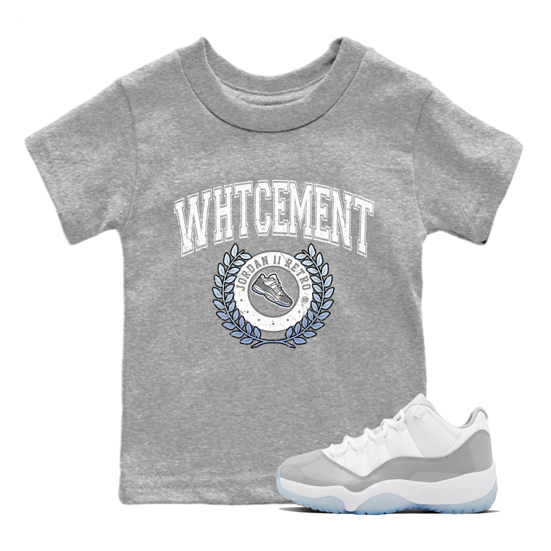 snkmatch Letter Kids Tops - Air Jordan 11 White Cement