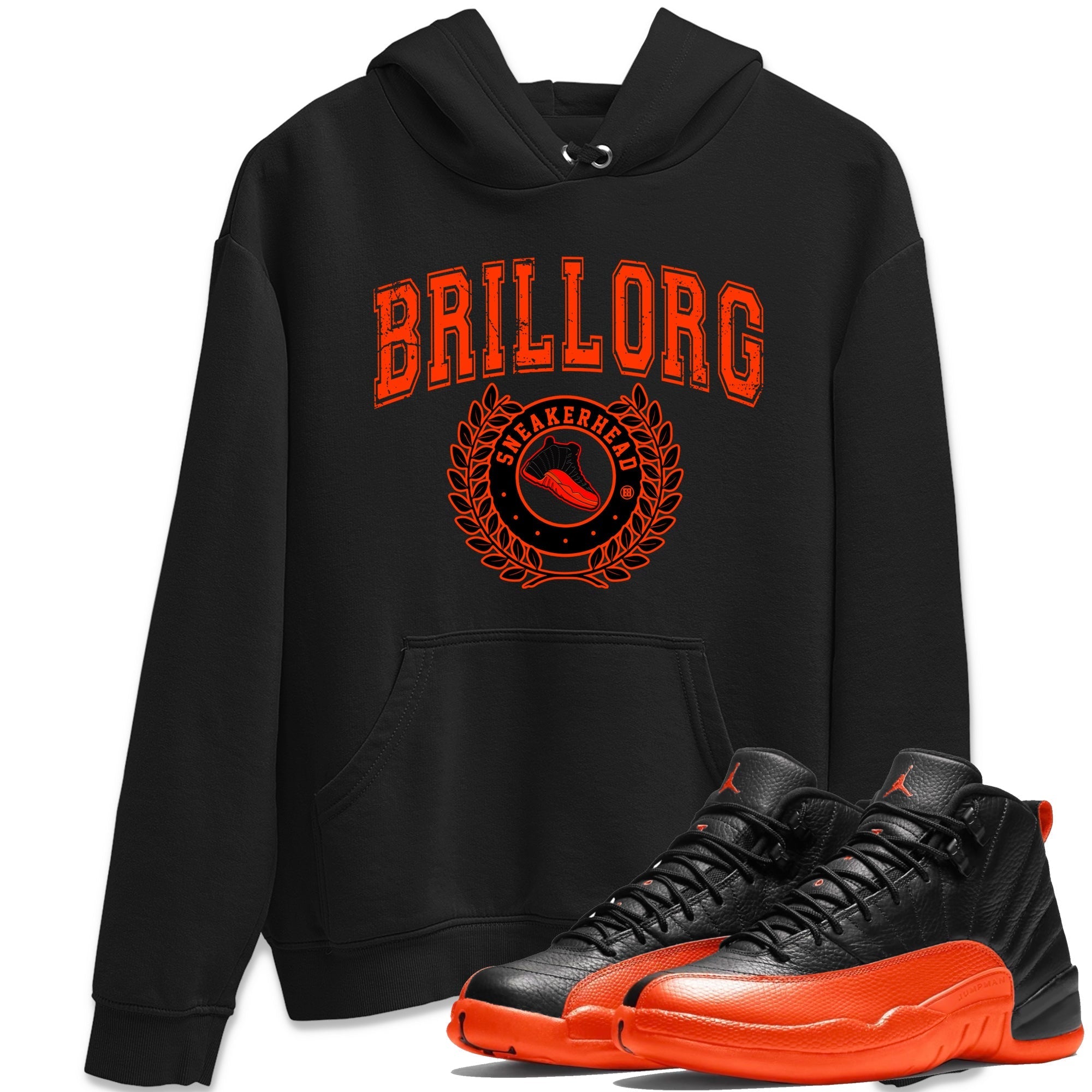 snkmatch Letter Unisex Tops - Air Jordan 12 Brilliant Orange