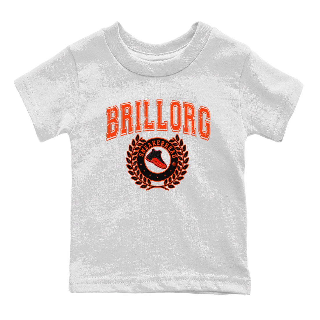 snkmatch Letter Kids Tops - Air Jordan 12 Brilliant Orange