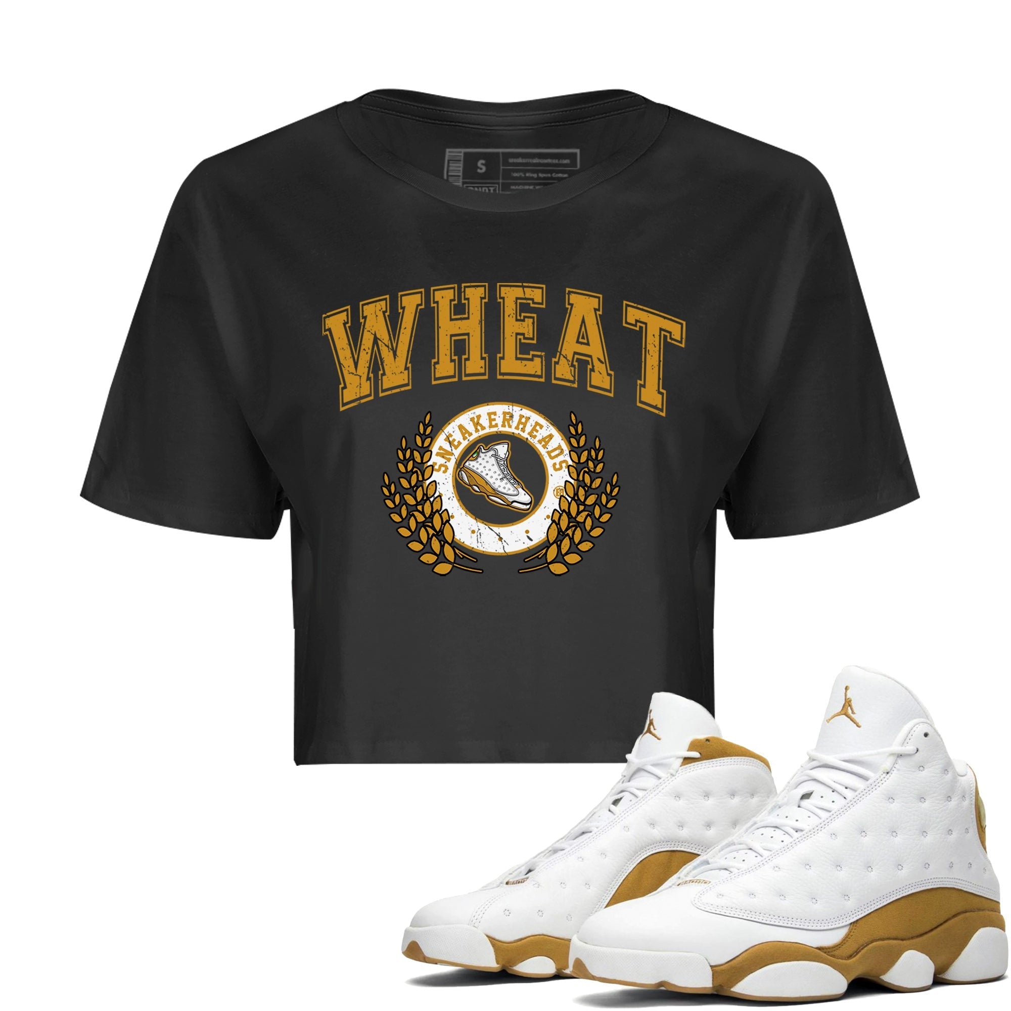 snkmatch Letter Women's Tops - Air Jordan 13 Wheat