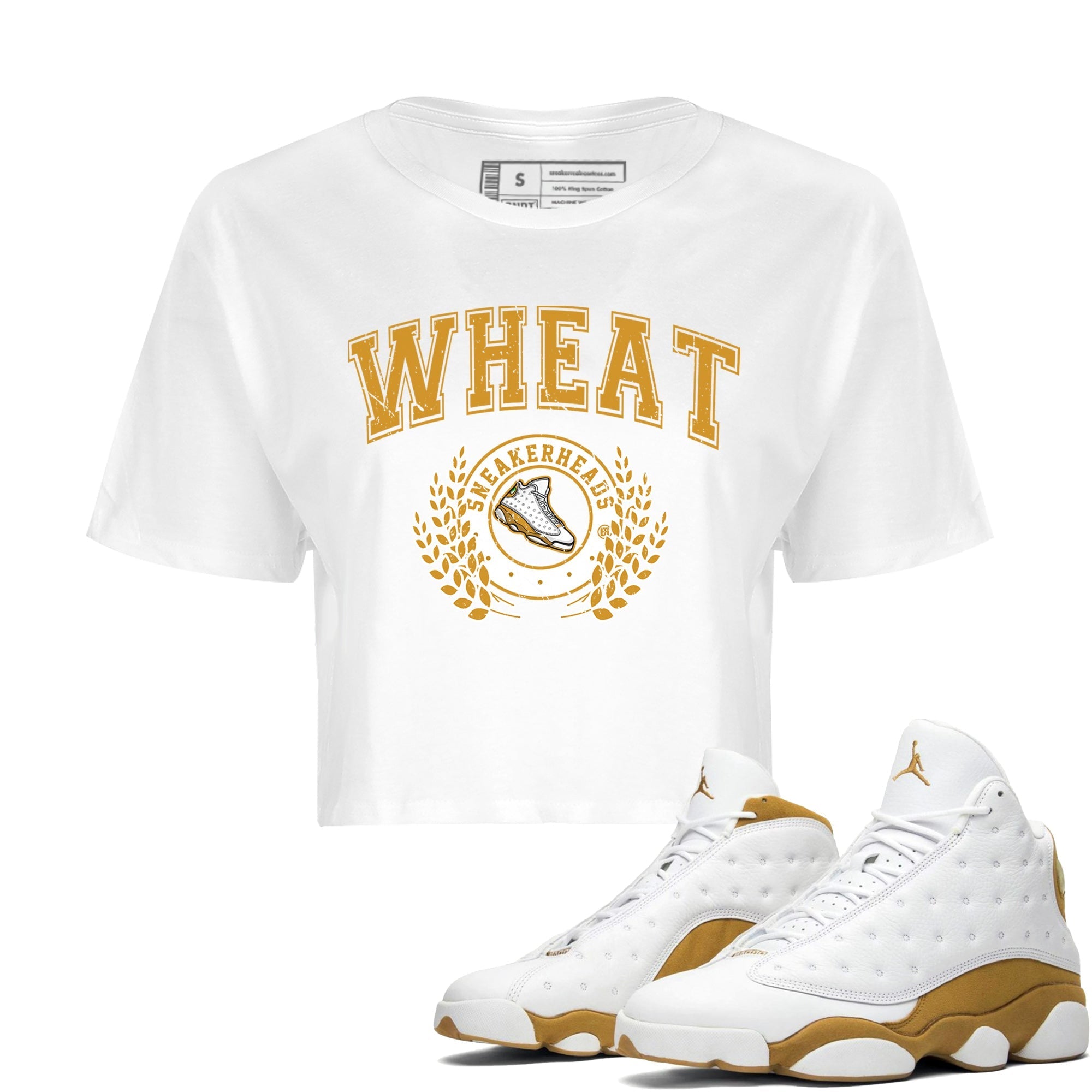 snkmatch Letter Women's Tops - Air Jordan 13 Wheat