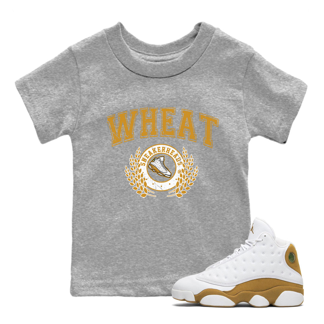 snkmatch Letter Kids Tops - Air Jordan 13 Wheat