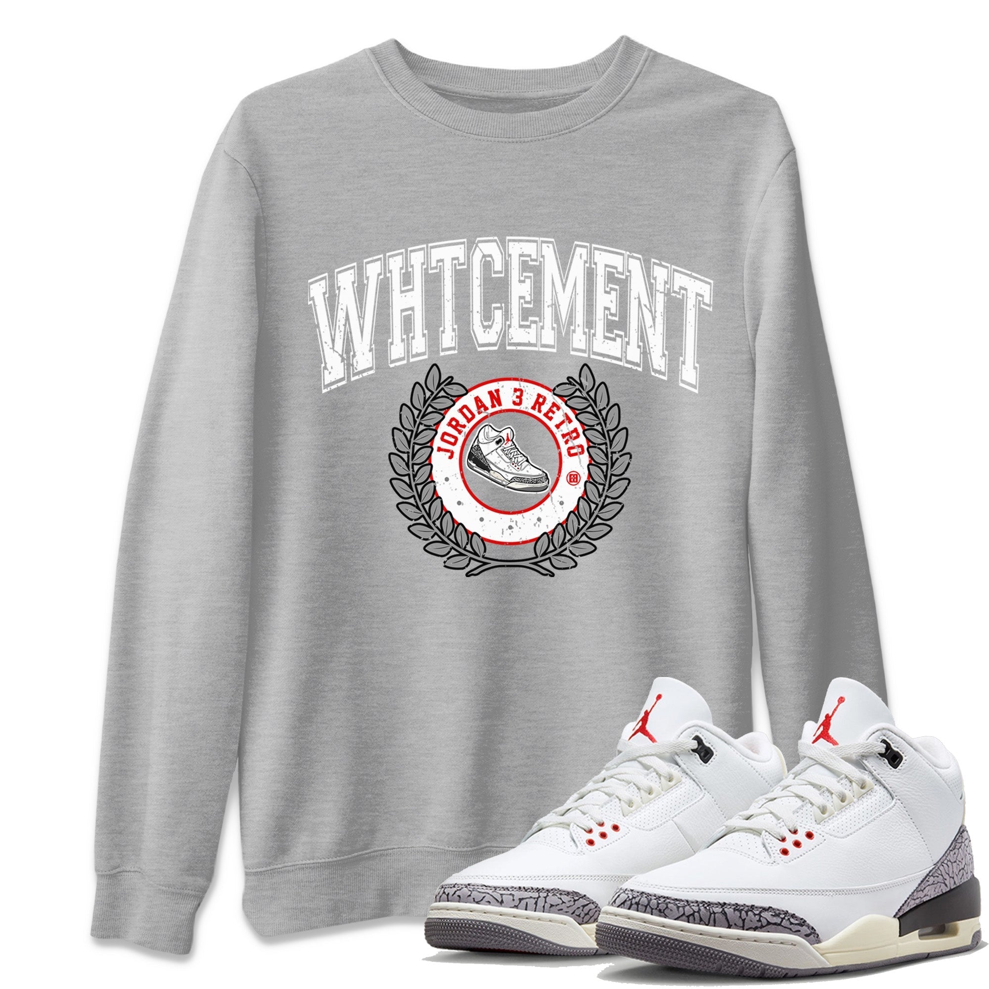 snkmatch Letter Unisex Tops - Air Jordan 3 White Cement
