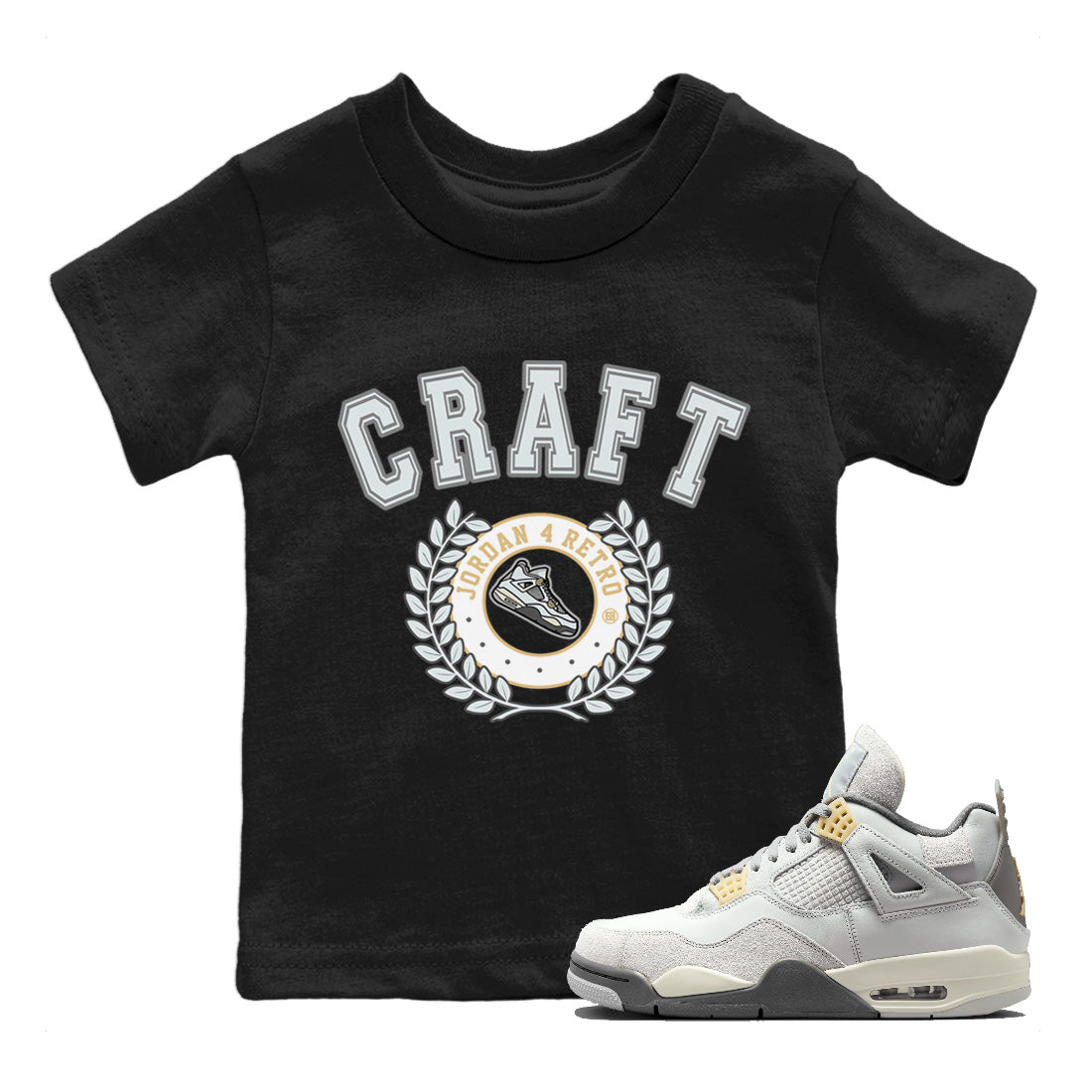 snkmatch Letter Kids Tops - Air Jordan 4 Craft