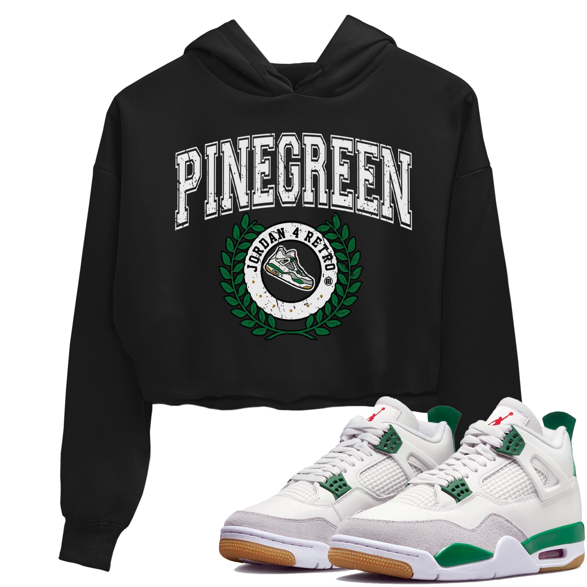 snkmatch Letter Women's Tops - Air Jordan 4 Pine Green