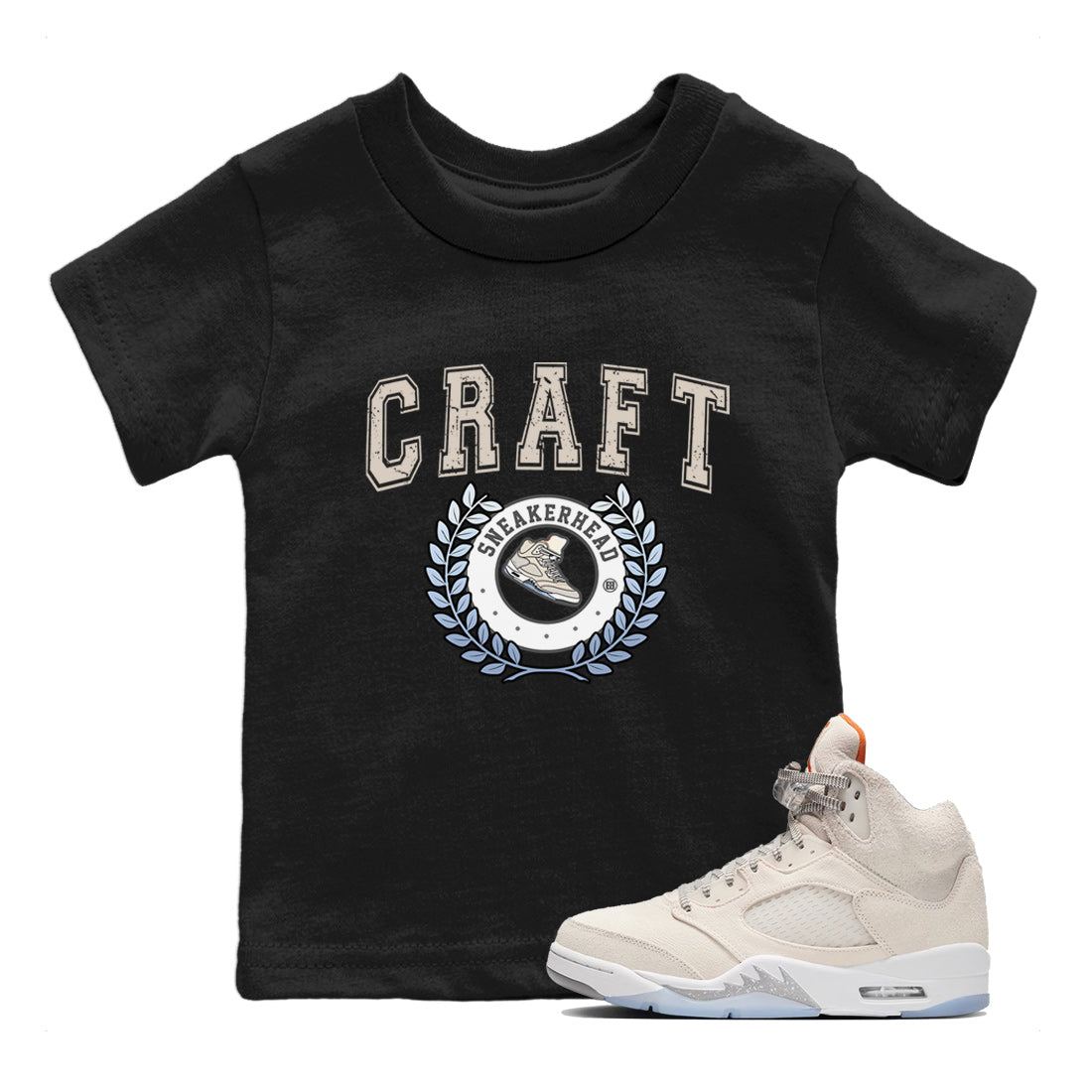 snkmatch Letter Kids Tops - Air Jordan 5 Craft