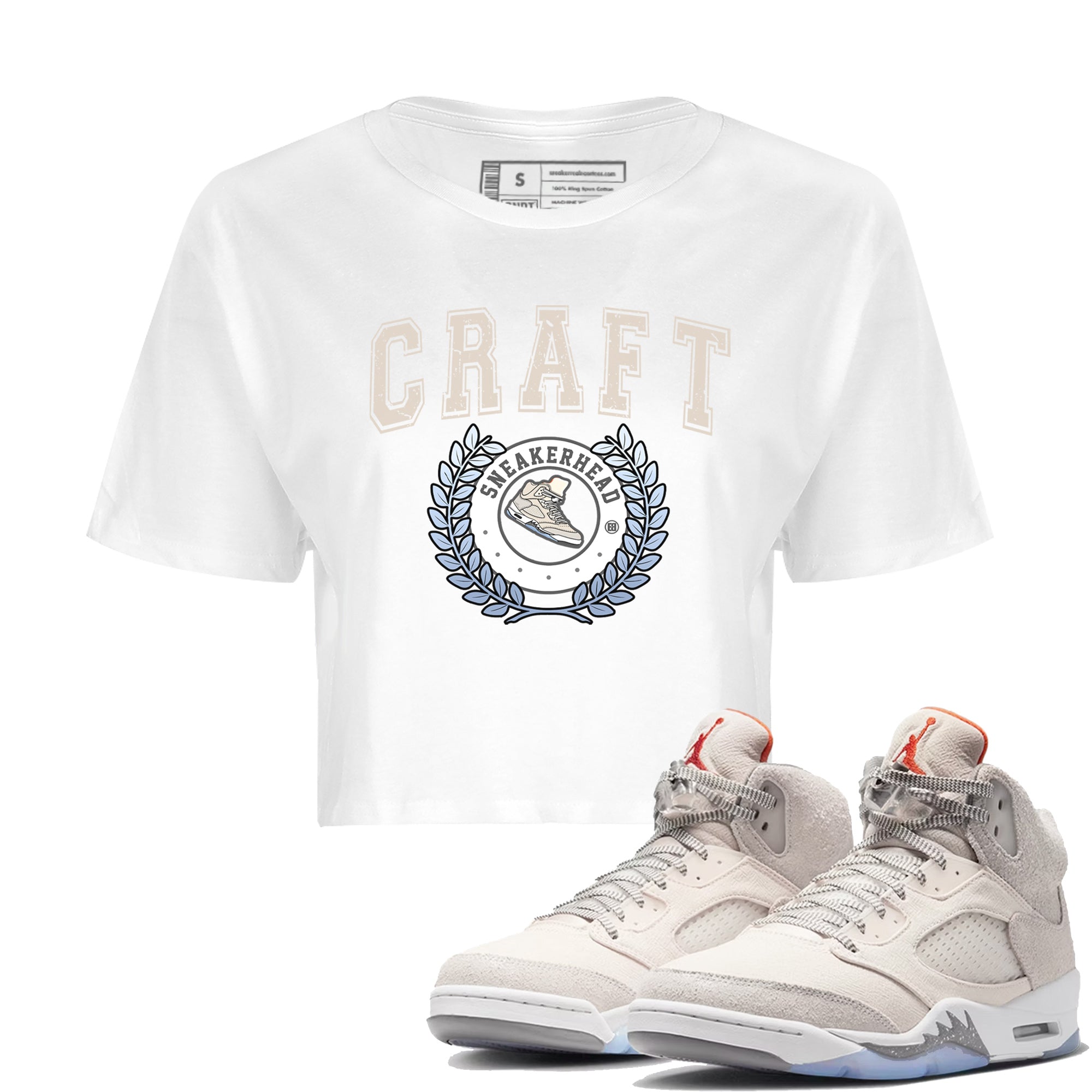 snkmatch Letter Women's Tops - Air Jordan 5 Craft