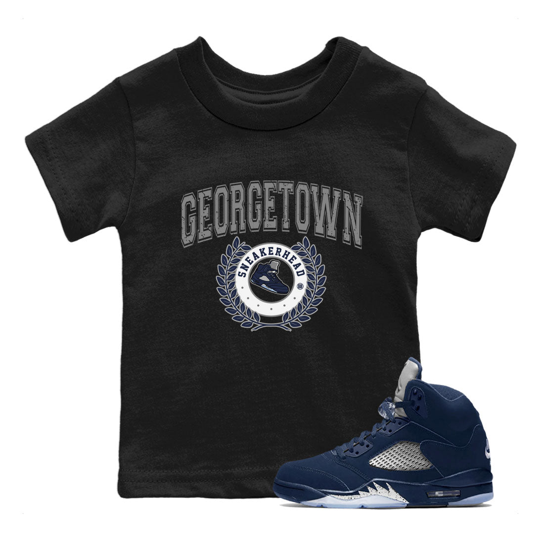 snkmatch Letter snkmatch Tee Kids - Air Jordan 5 Georgetown