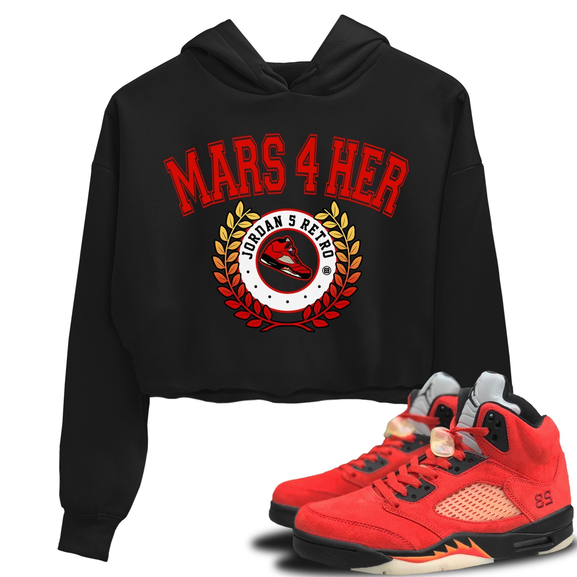 snkmatch Letter Women's Tops - Air Jordan 5 Mars For Her