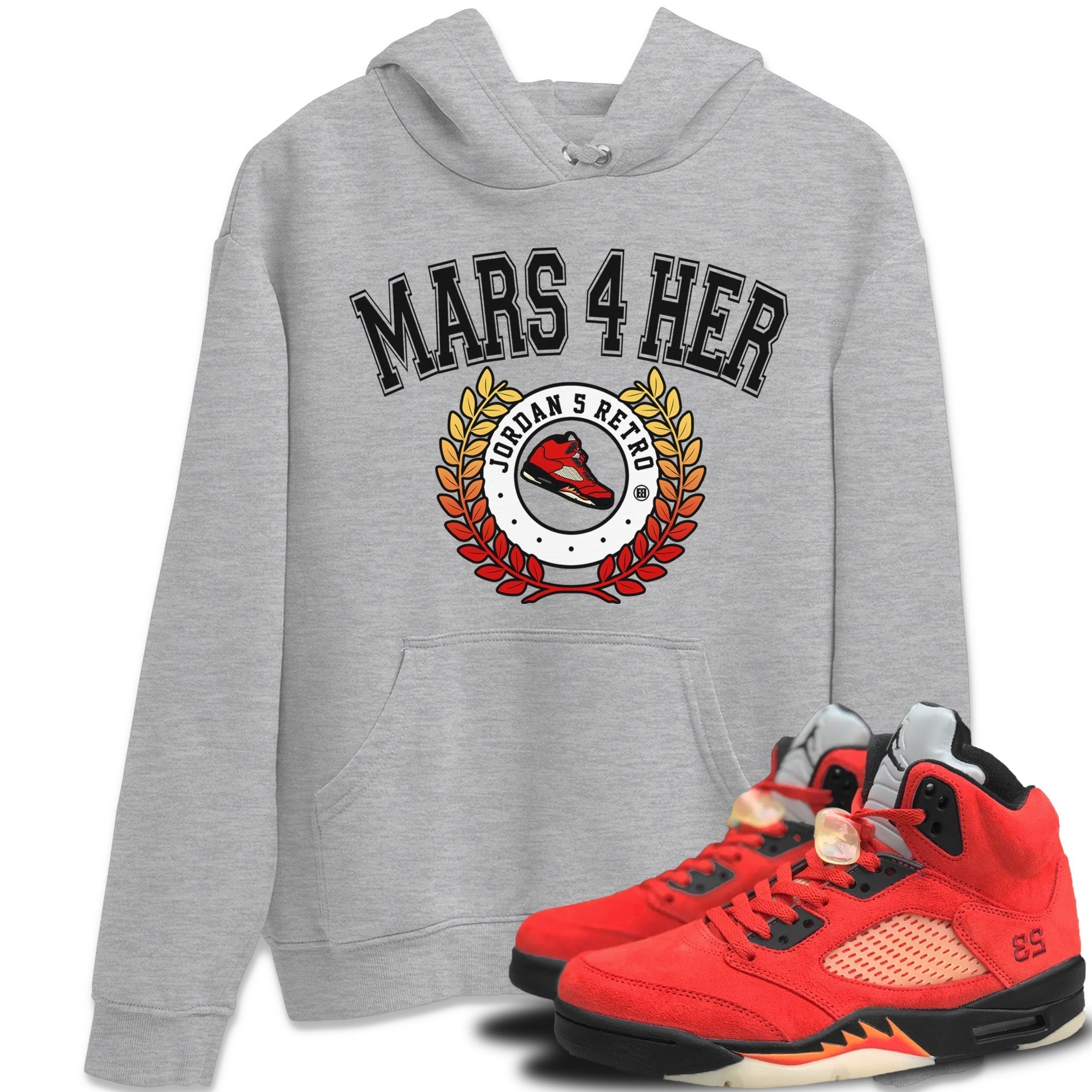 snkmatch Letter Unisex Tops - Air Jordan 5 Mars For Her