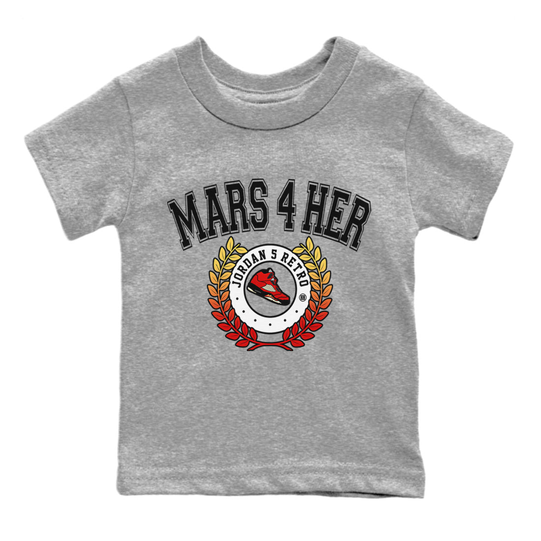 snkmatch Letter Kids Tops - Air Jordan 5 Mars For Her