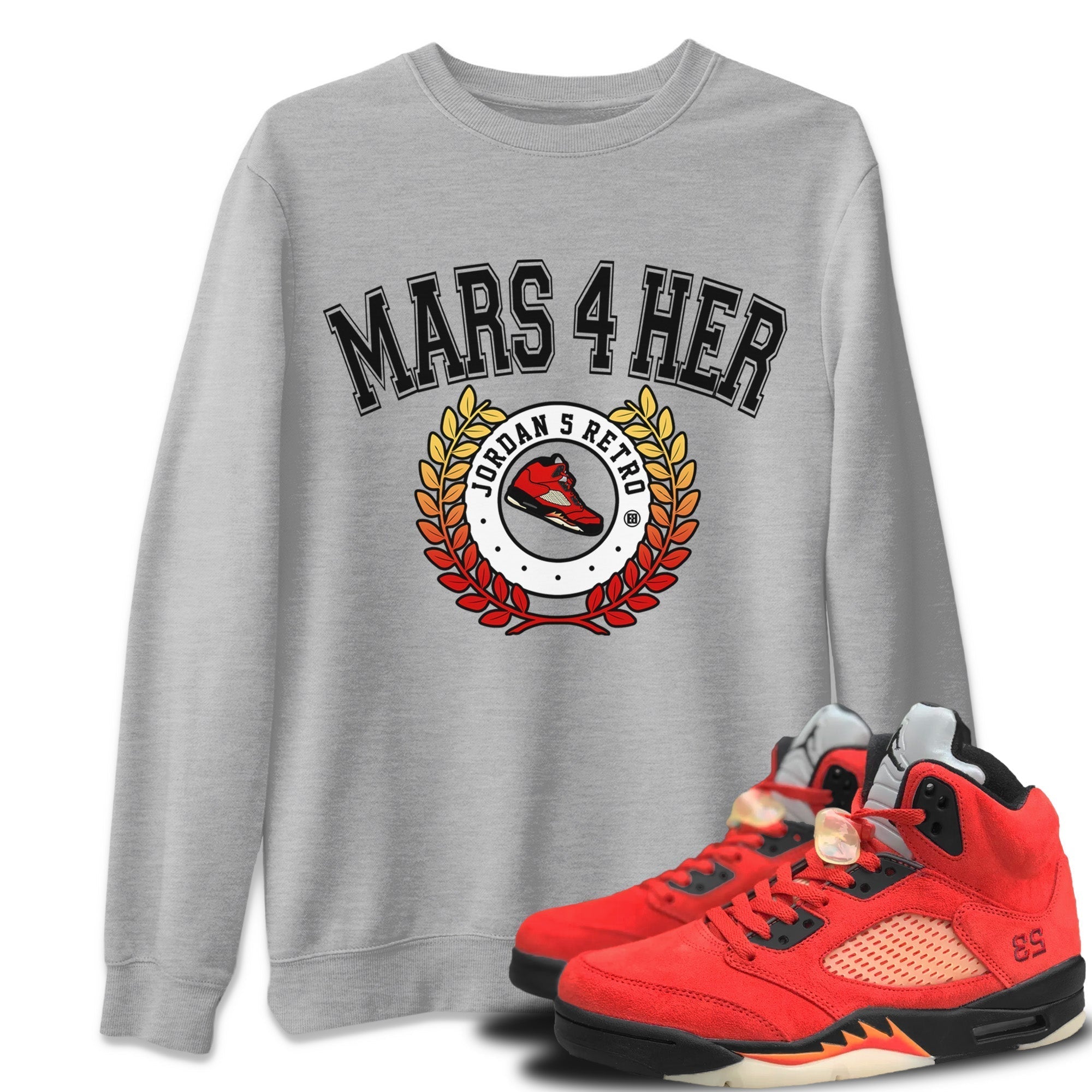 snkmatch Letter Unisex Tops - Air Jordan 5 Mars For Her