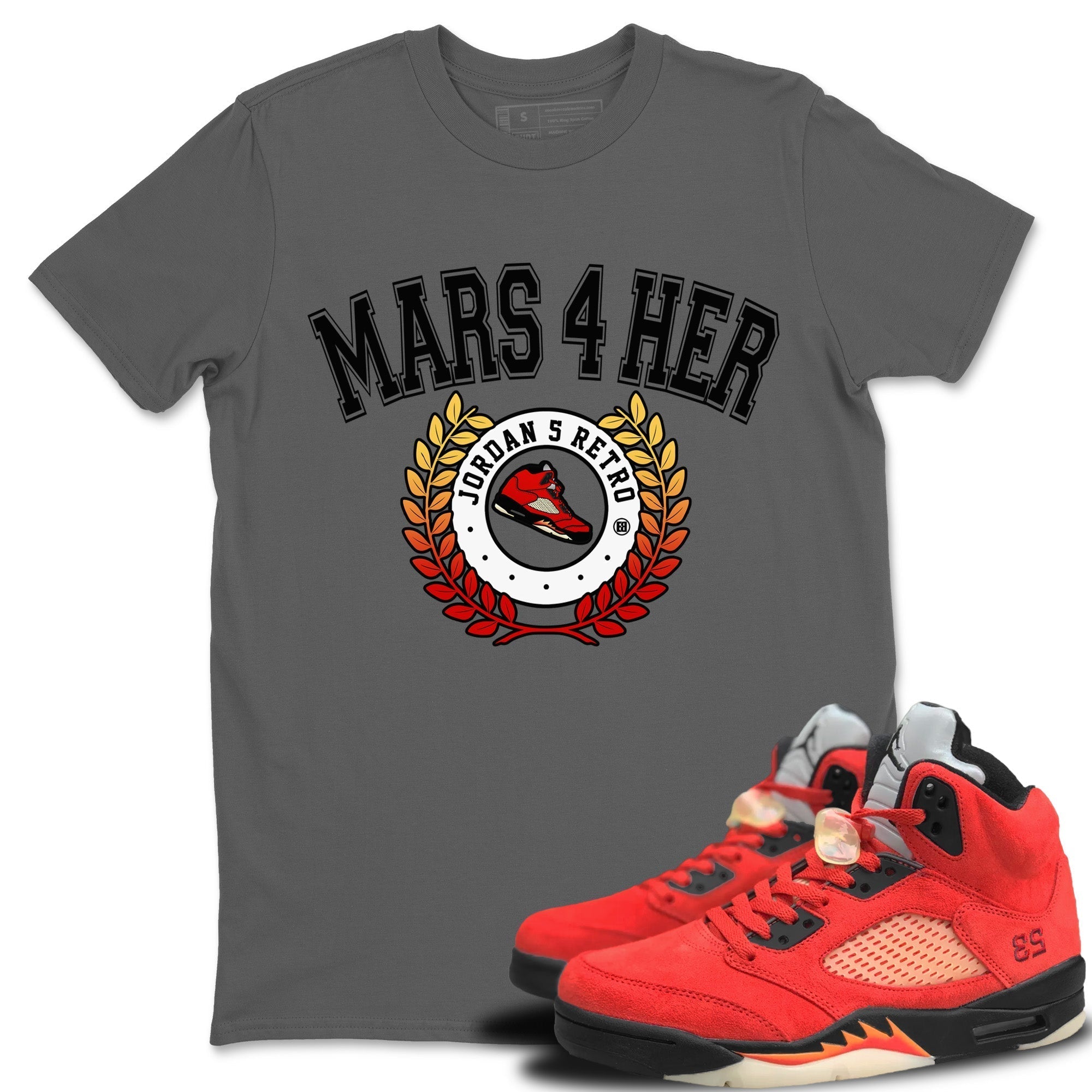 snkmatch Letter Unisex Tops - Air Jordan 5 Mars For Her