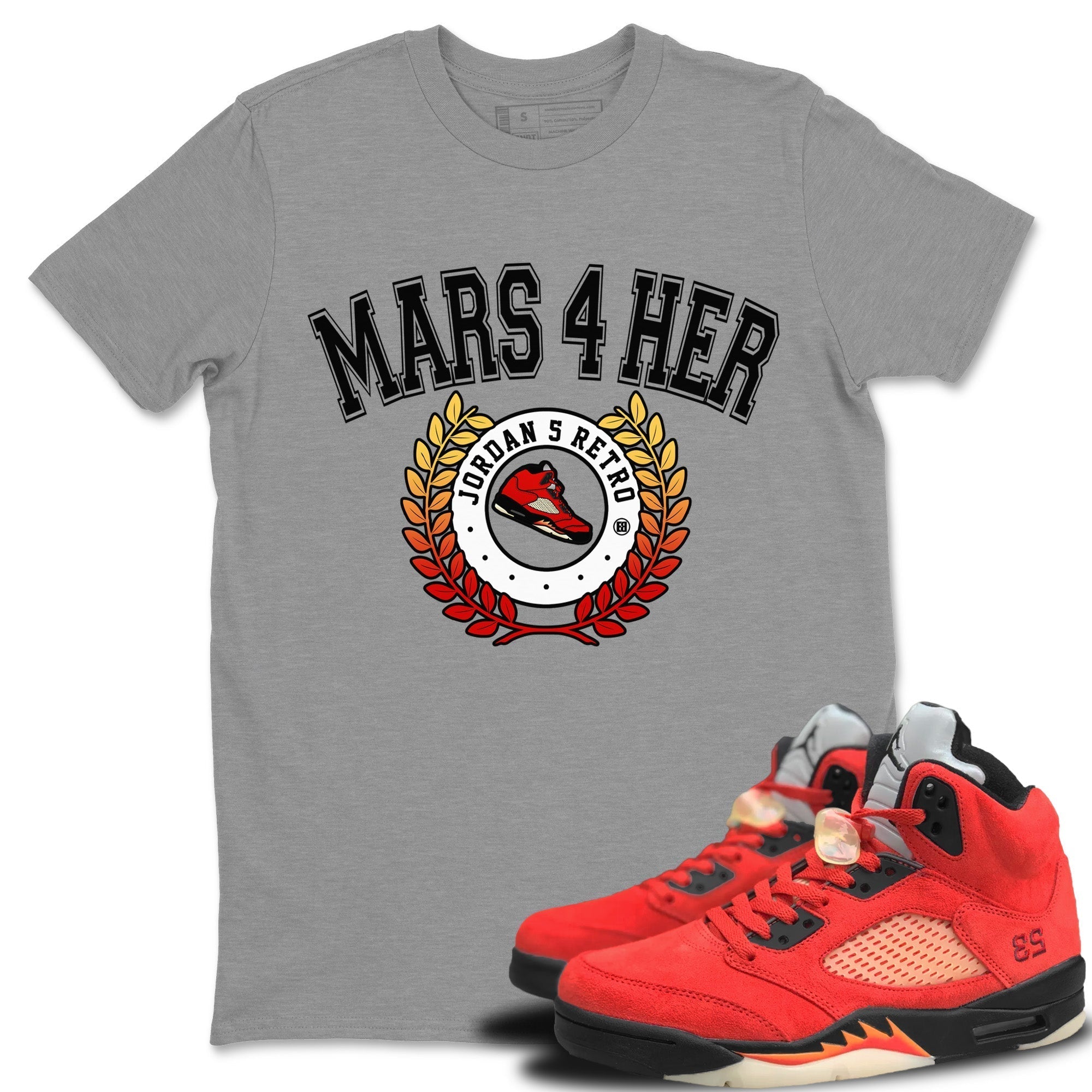 snkmatch Letter Unisex Tops - Air Jordan 5 Mars For Her