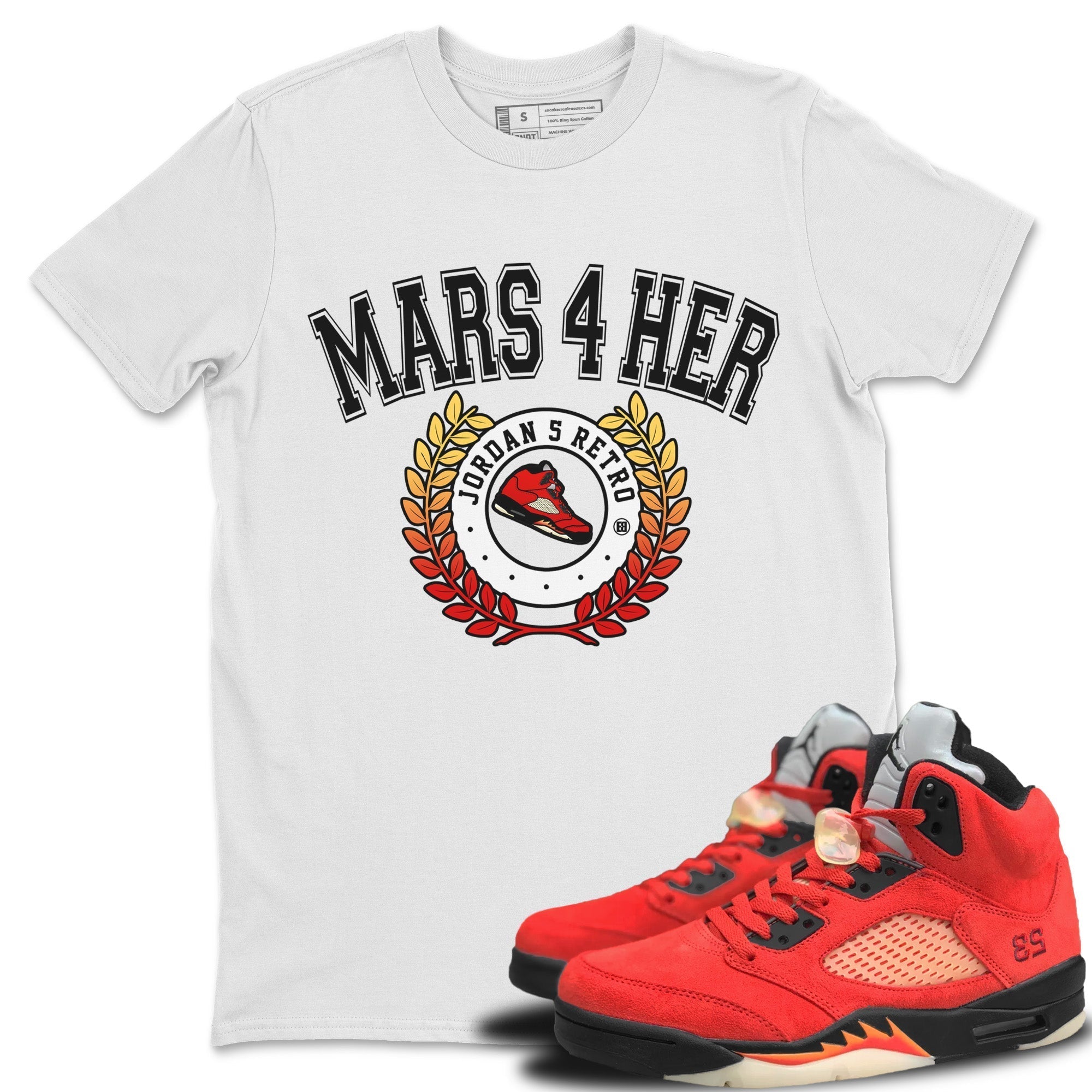 snkmatch Letter Unisex Tops - Air Jordan 5 Mars For Her