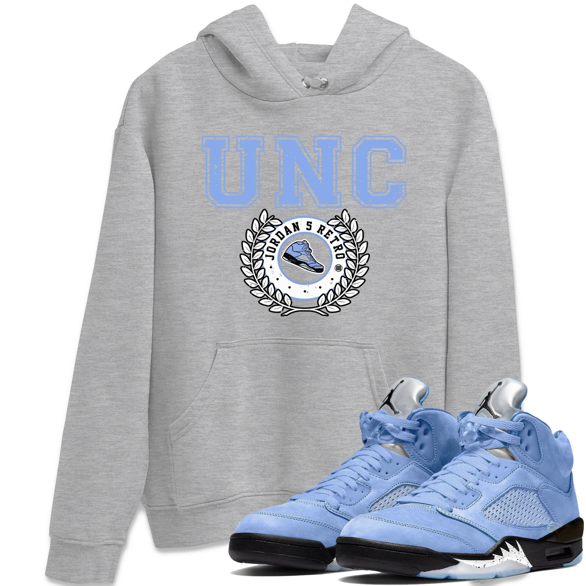 snkmatch Letter Unisex Tops - Air Jordan 5 UNC