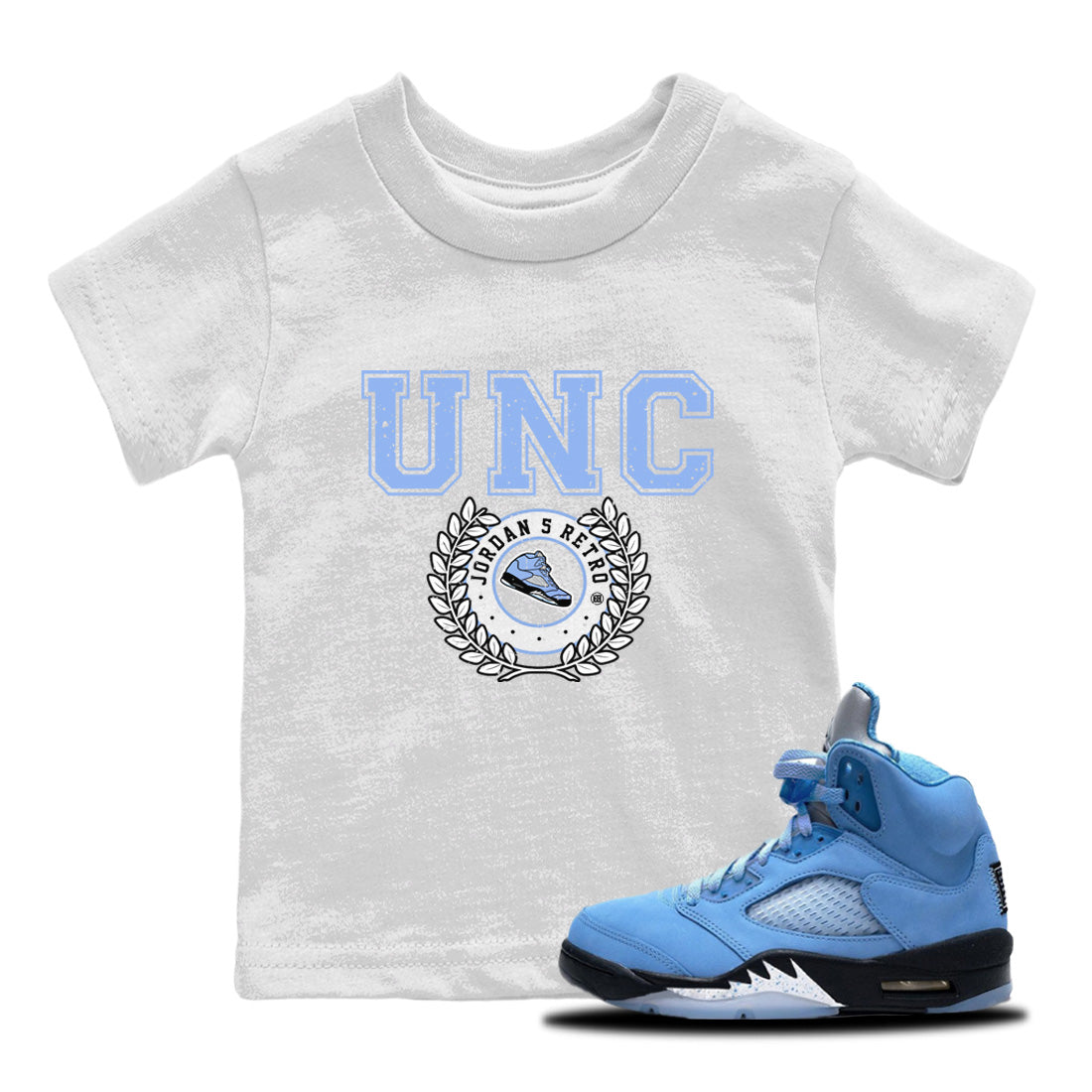 snkmatch Letter Kids Tops - Air Jordan 5 UNC