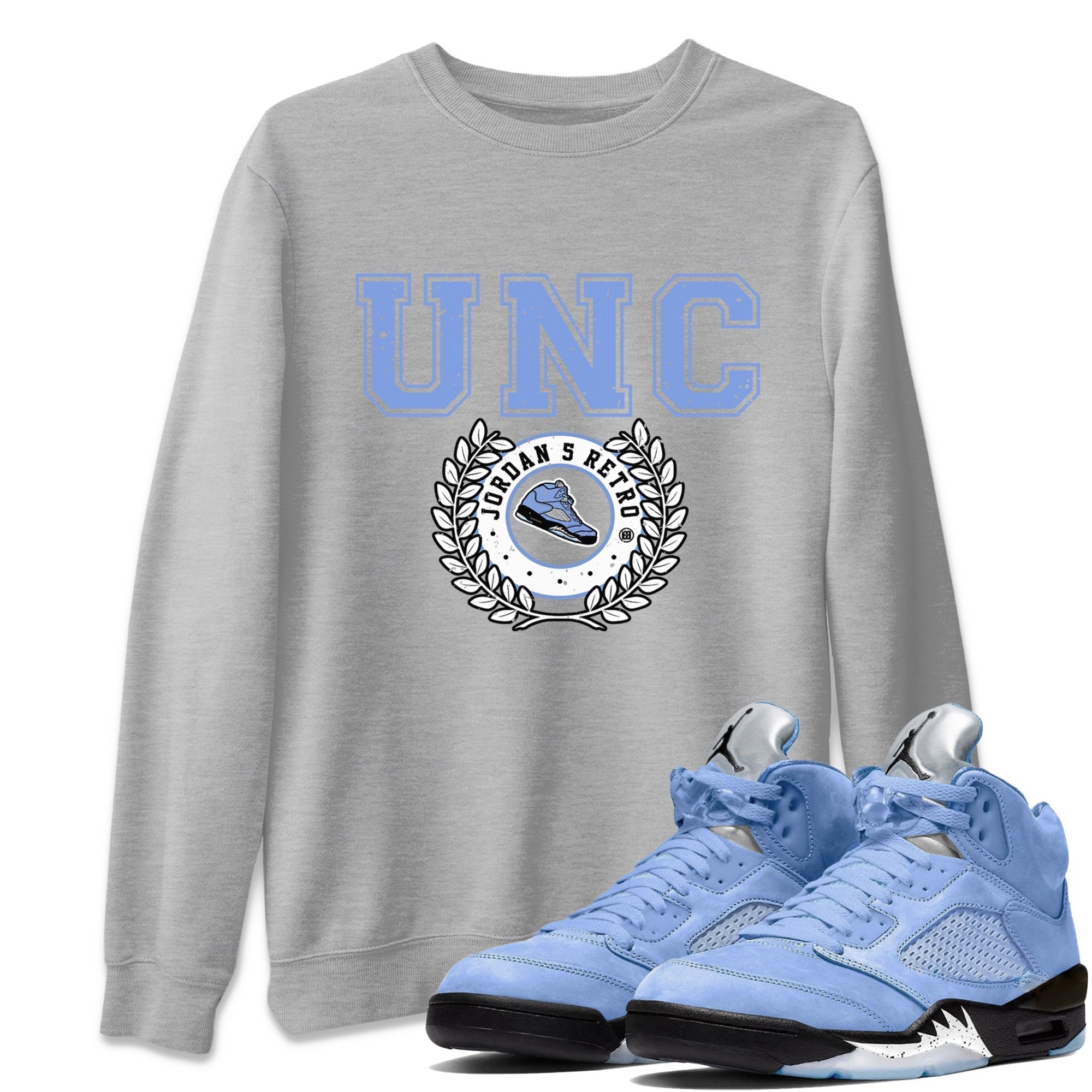 snkmatch Letter Unisex Tops - Air Jordan 5 UNC