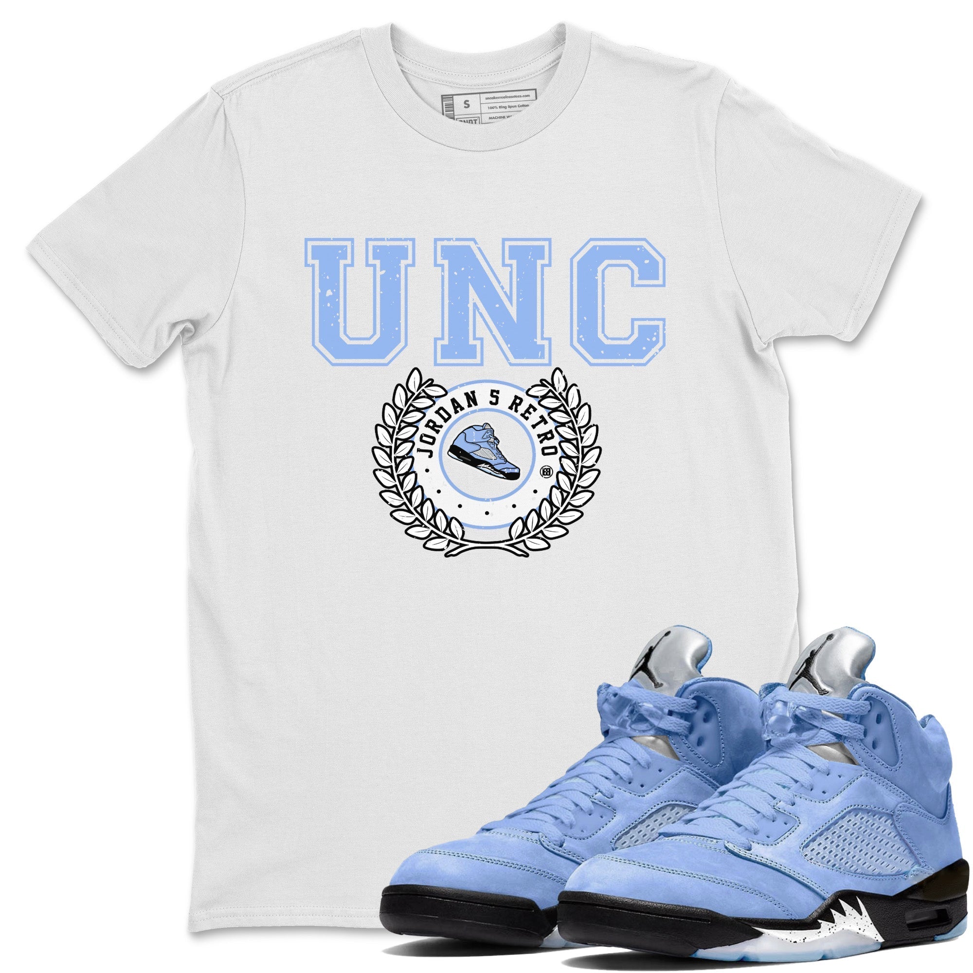 snkmatch Letter Unisex Tops - Air Jordan 5 UNC