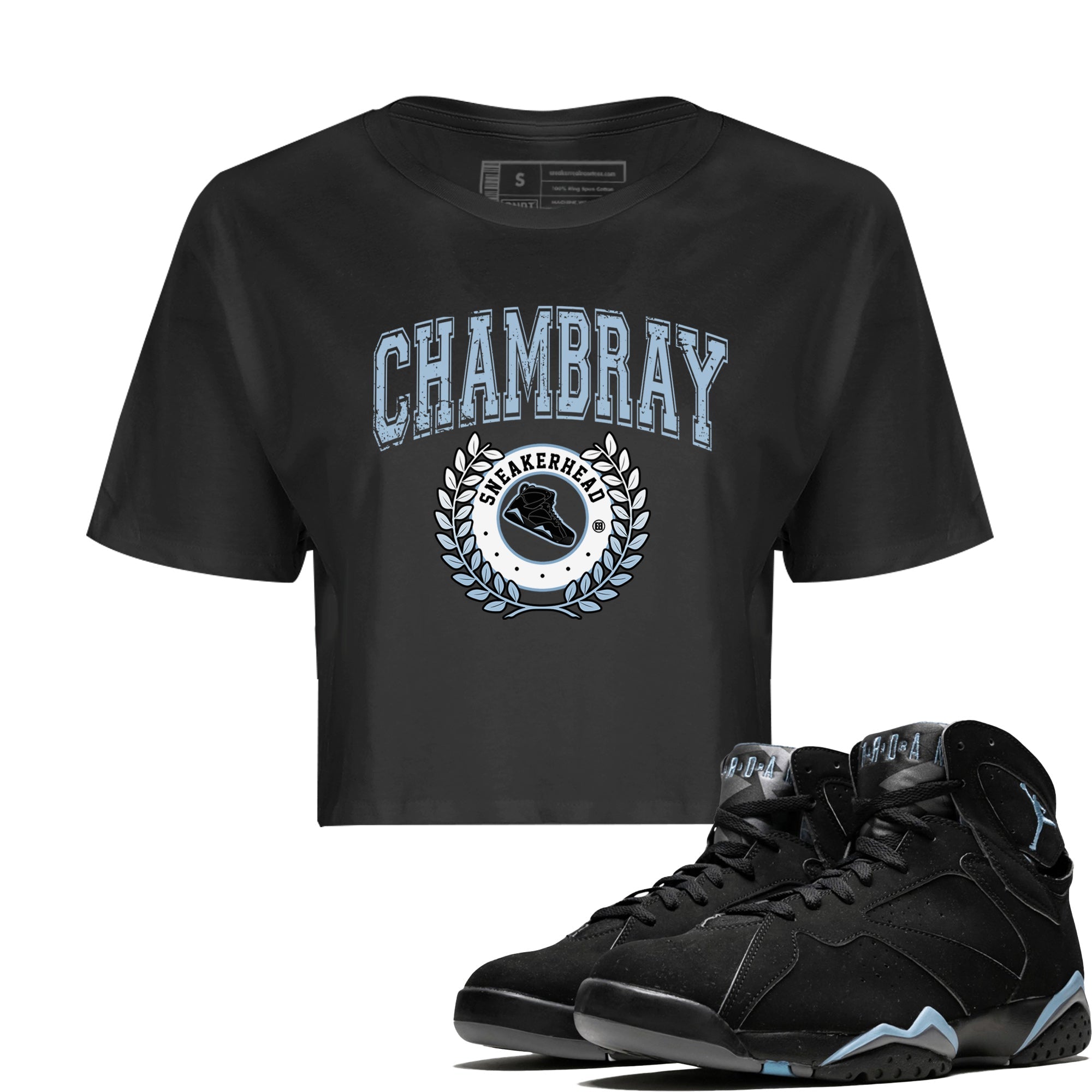 snkmatch Letter Women's Tops - Air Jordan 7 Chambray