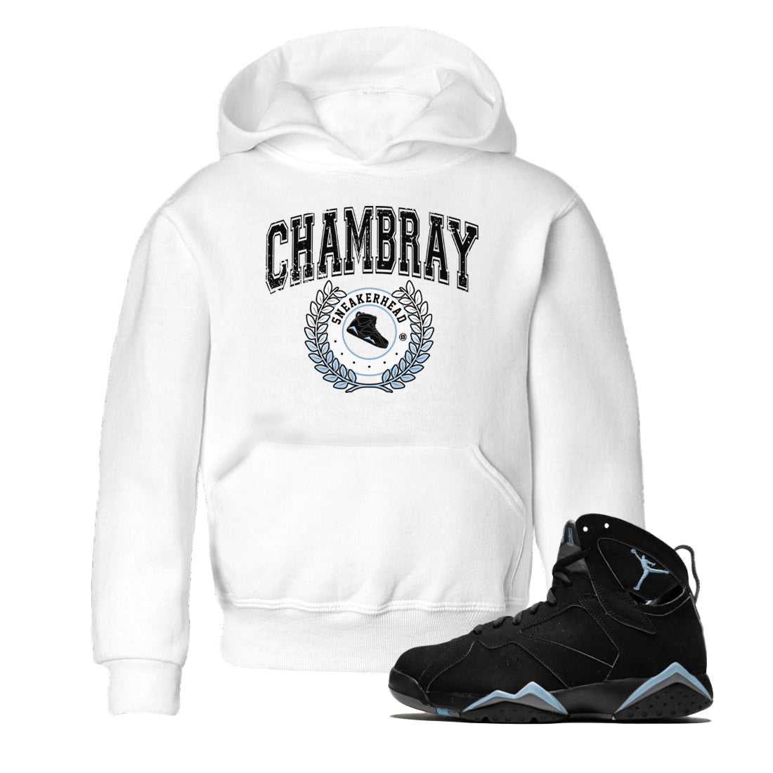 snkmatch Letter Kids Tops - Air Jordan 7 Chambray