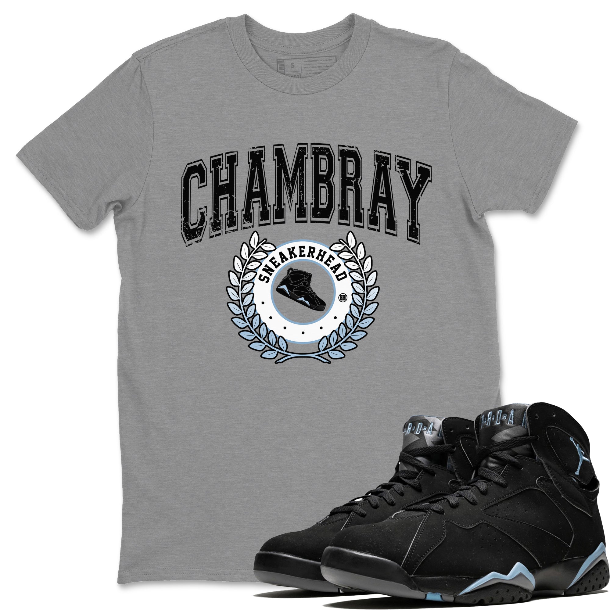 snkmatch Letter Unisex Tops - Air Jordan 7 Chambray