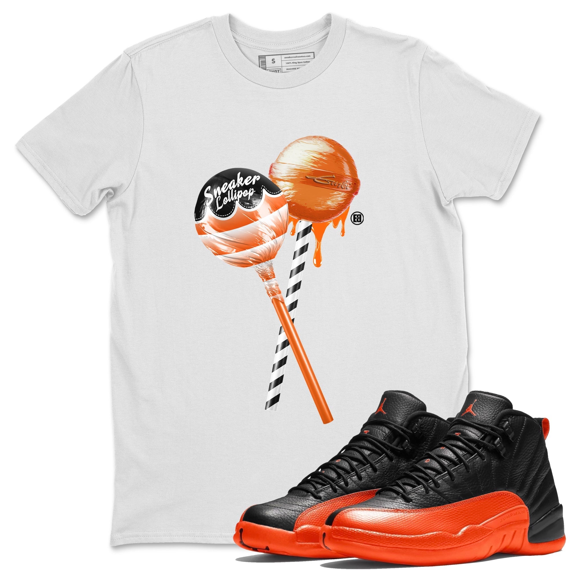 snkmatch Lollipops Unisex Tops - Air Jordan 12 Brilliant Orange