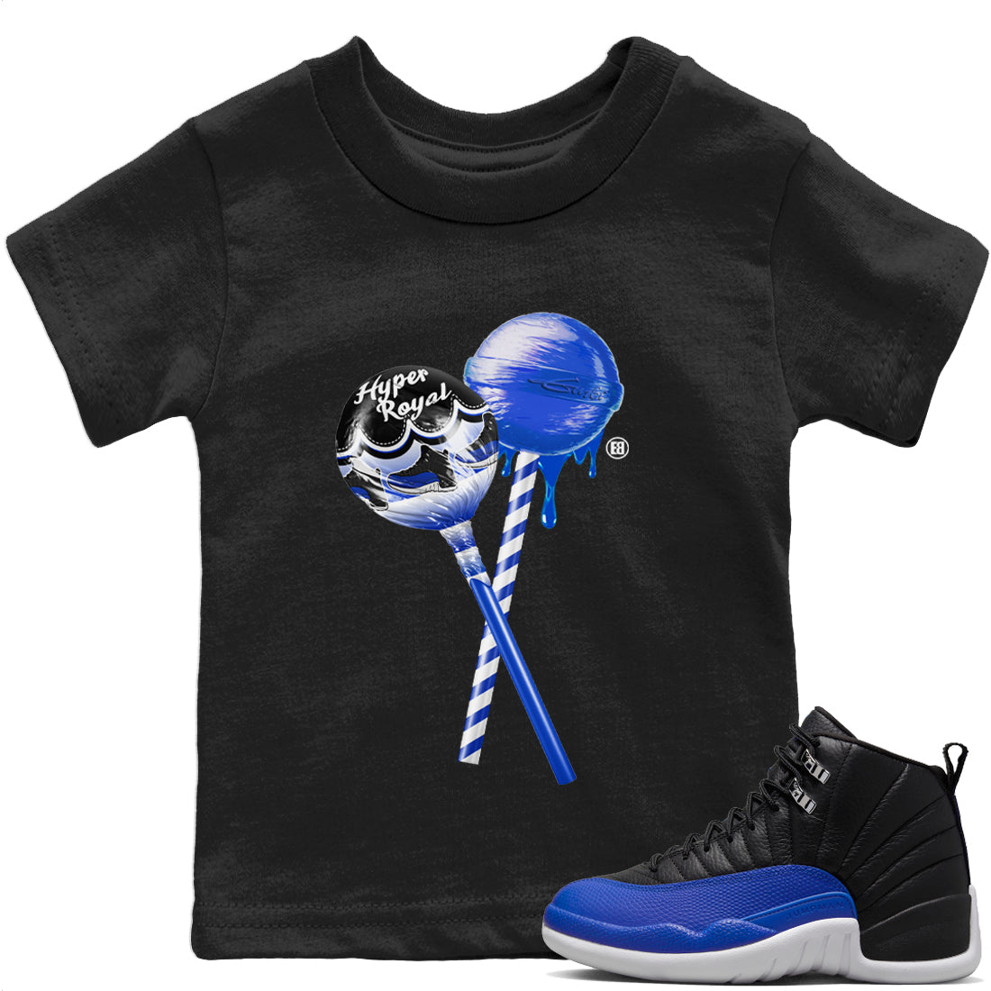 snkmatch Lollipops Kids Tops - Air Jordan 12 Hyper Royal