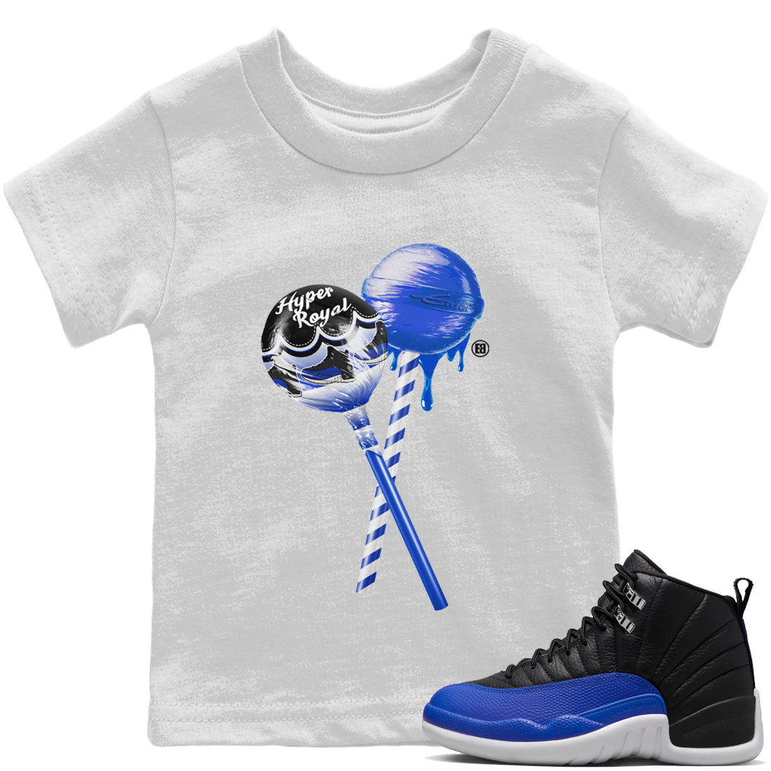 snkmatch Lollipops Kids Tops - Air Jordan 12 Hyper Royal