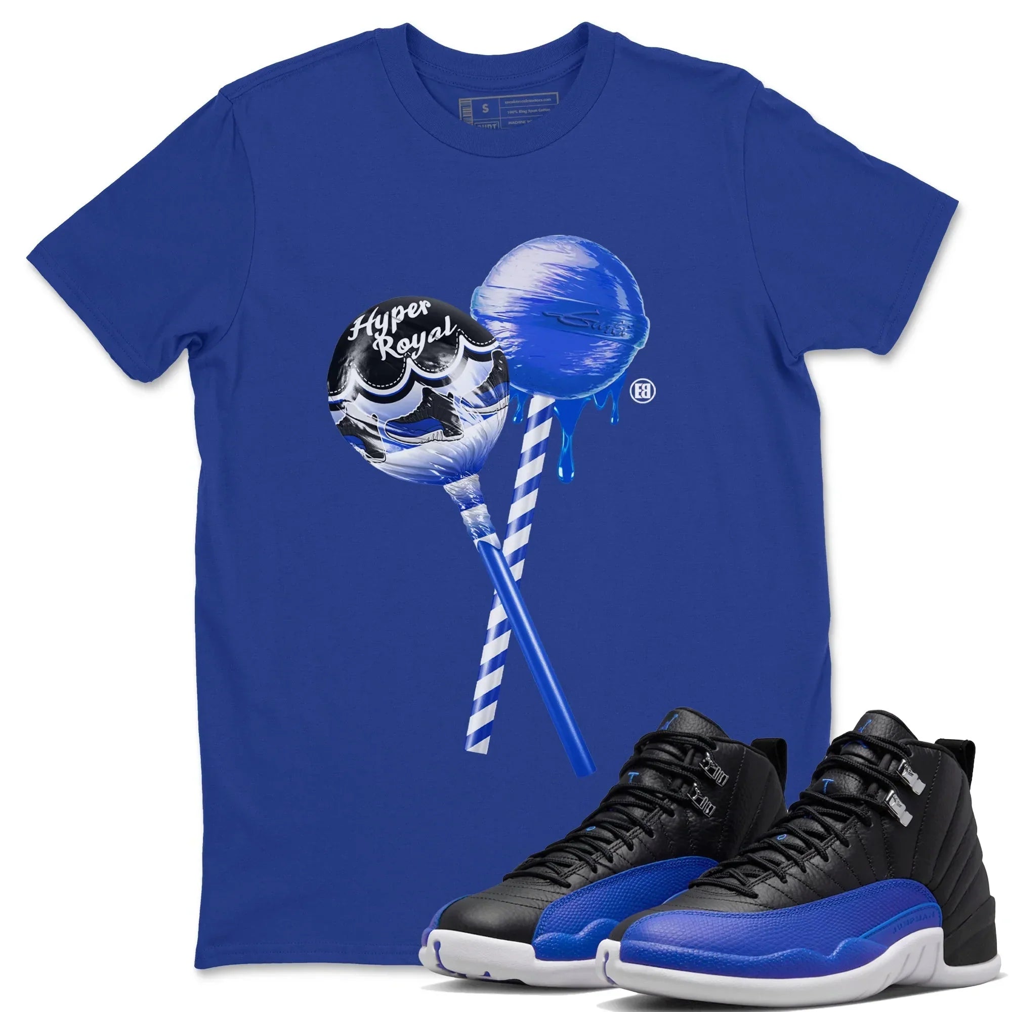 snkmatch Lollipops Unisex Tops - Air Jordan 12 Hyper Royal