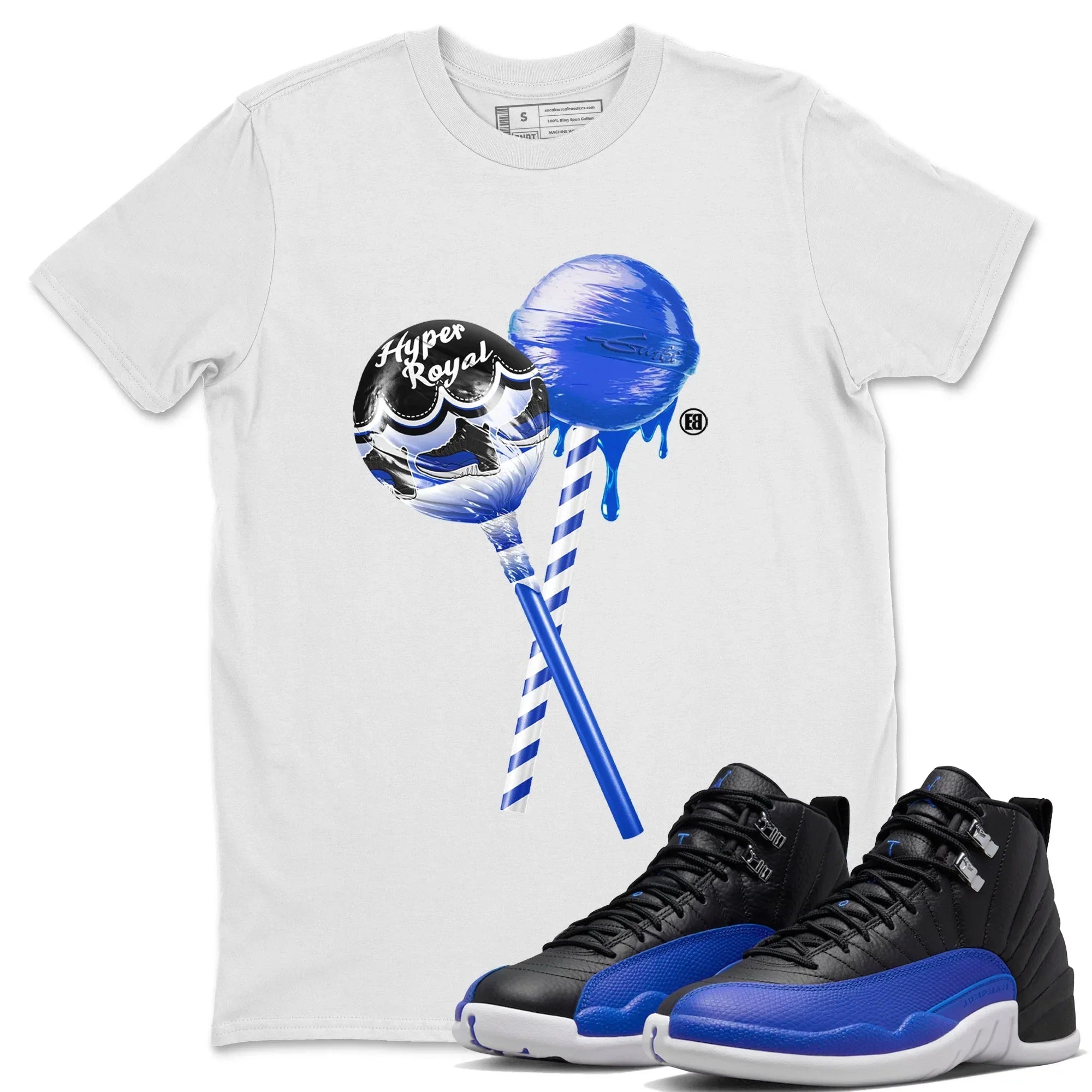 snkmatch Lollipops Unisex Tops - Air Jordan 12 Hyper Royal