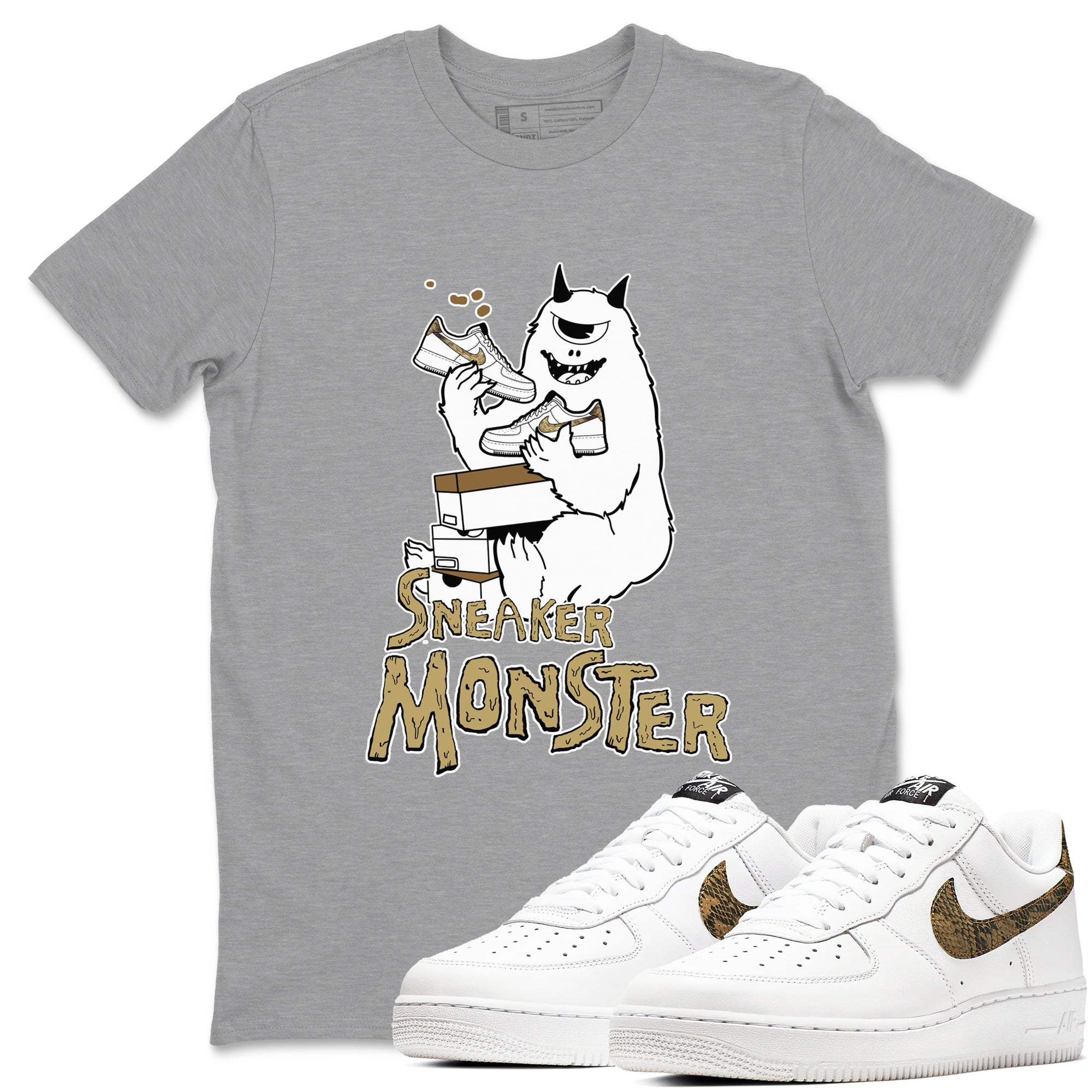 snkmatch Monster snkmatch Tees - Air Force 1 Ivory Snake