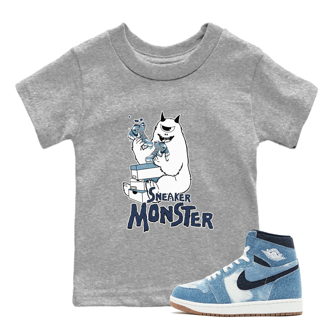 snkmatch Monster snkmatch Tees Kids - Air Jordan 1 Denim 2024